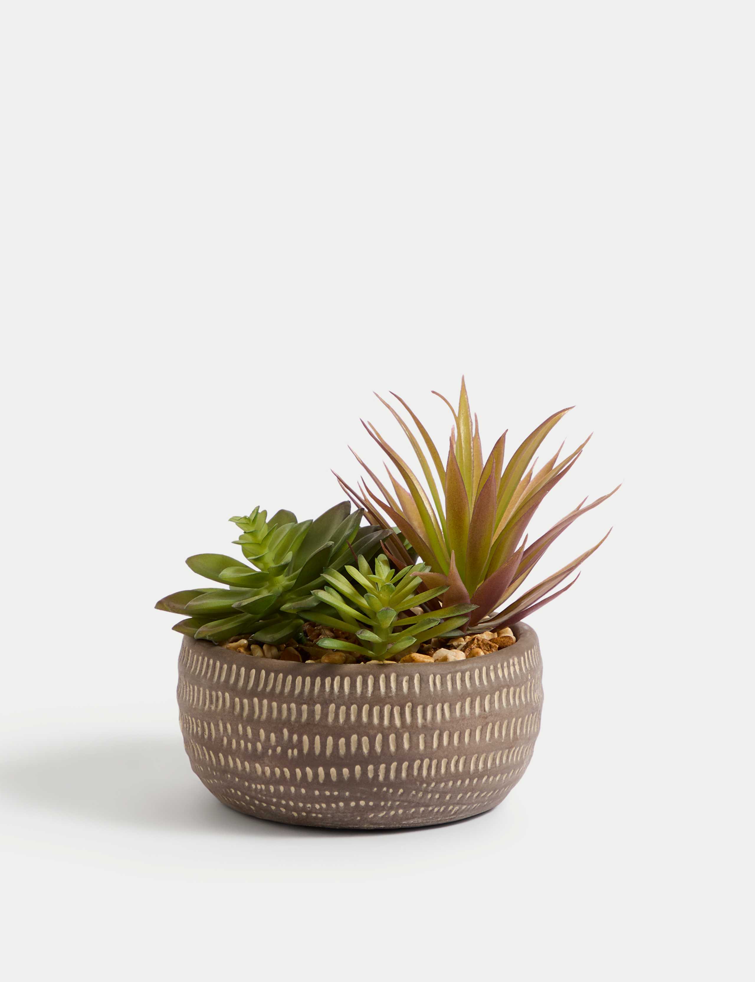 Artificial Succulents in Concrete Pot 2 of 5