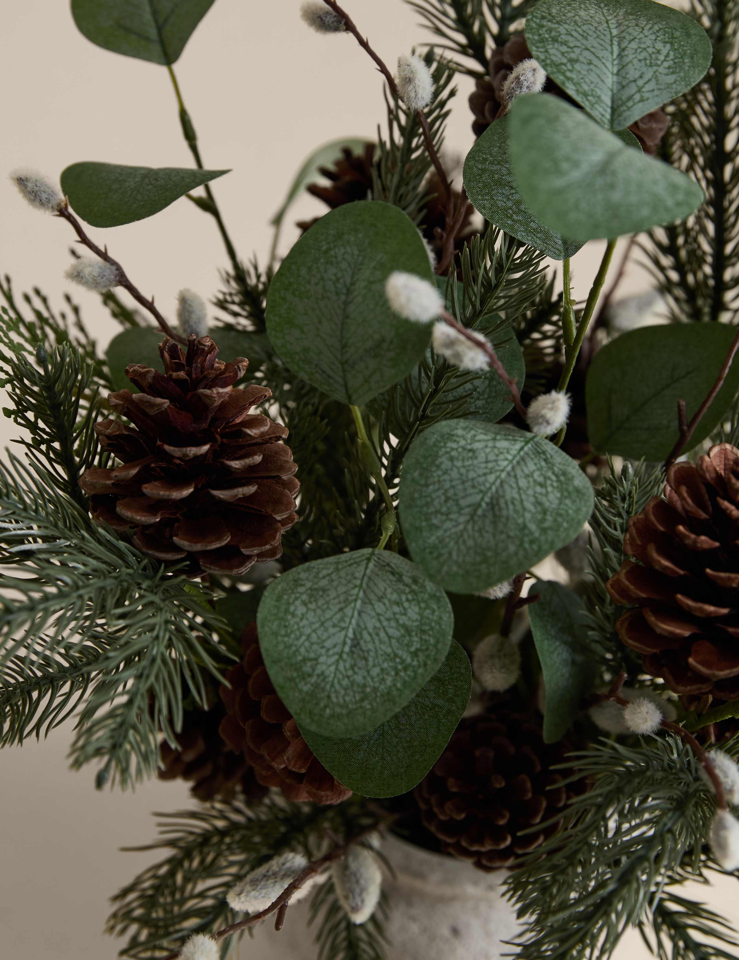 Artificial Winter Arrangement in Concrete Pot 2 of 3