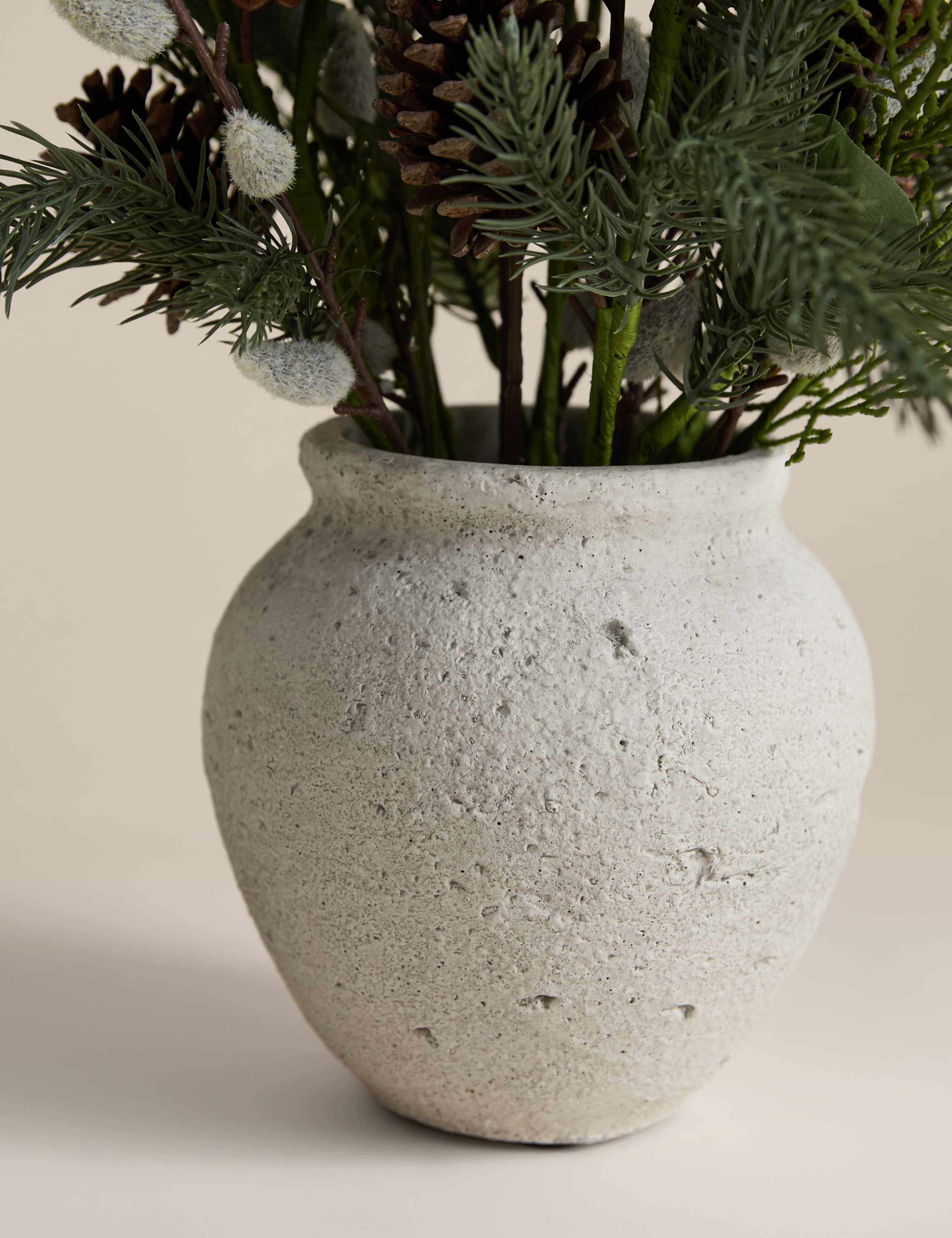 Artificial Winter Arrangement in Concrete Pot 3 of 3
