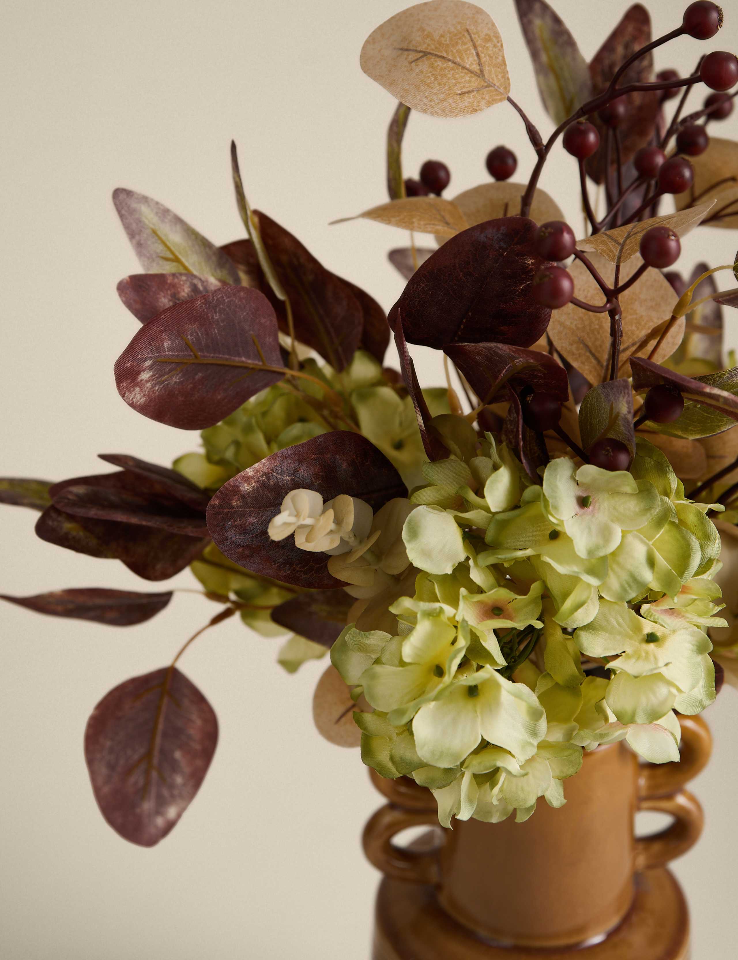 Artificial Hydrangea Arrangement Ceramic Vase 2 of 3
