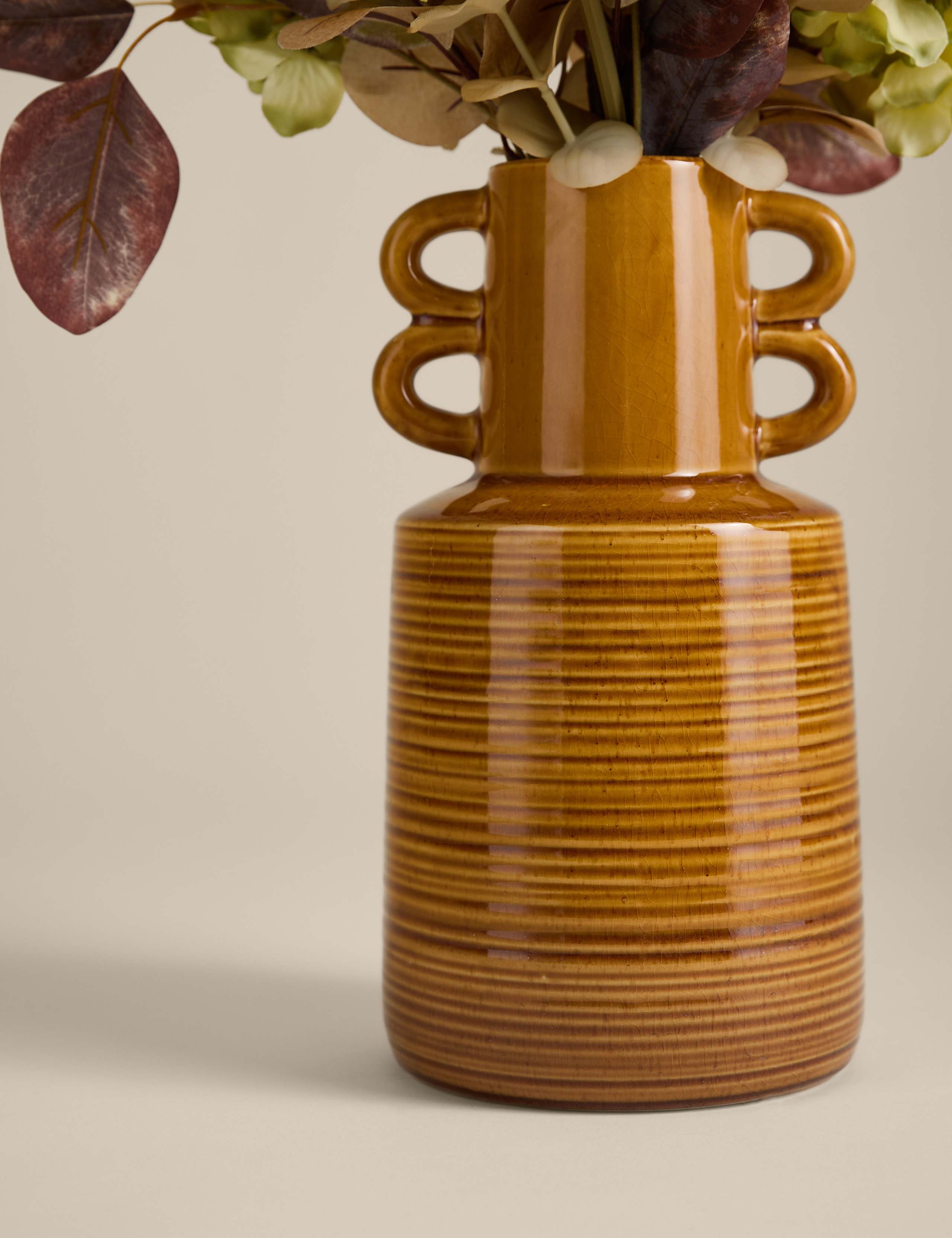 Artificial Hydrangea Arrangement Ceramic Vase 3 of 3