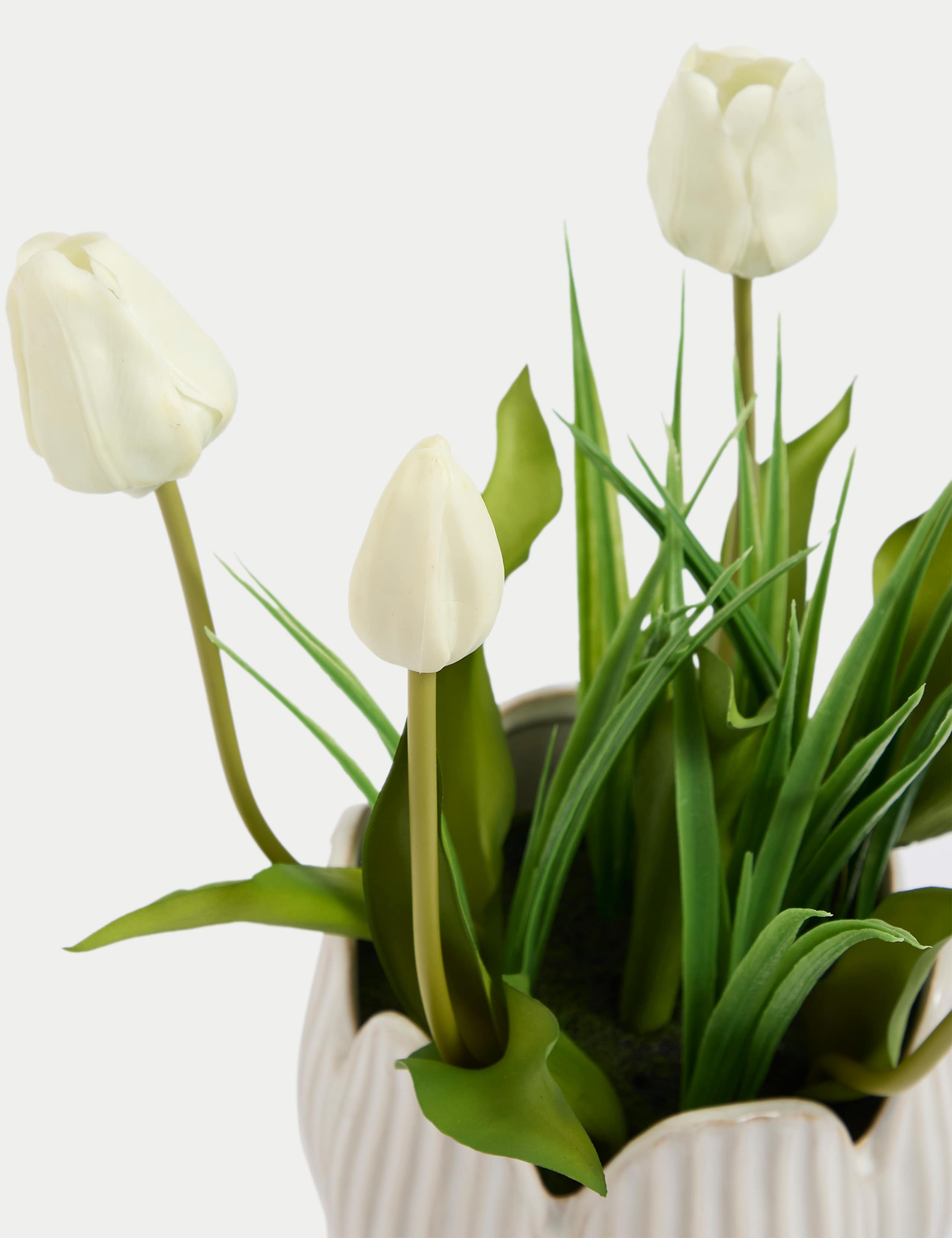 Artificial Tulips in Ceramic Pot 2 of 3