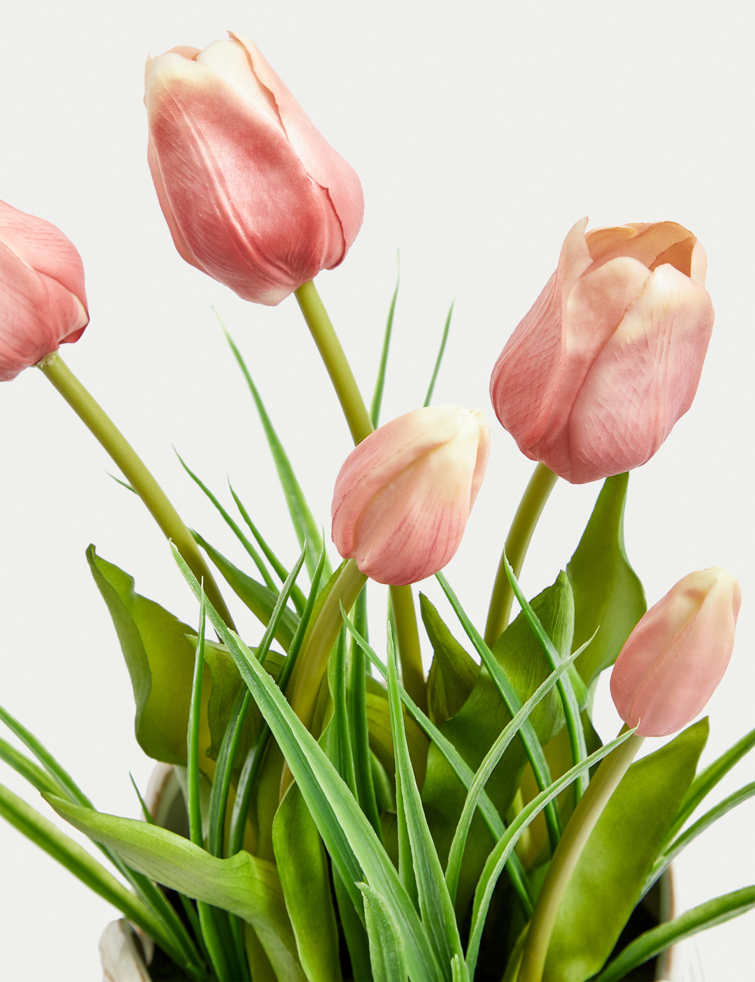 Artificial Tulip Plant in Ceramic Pot 3 of 3