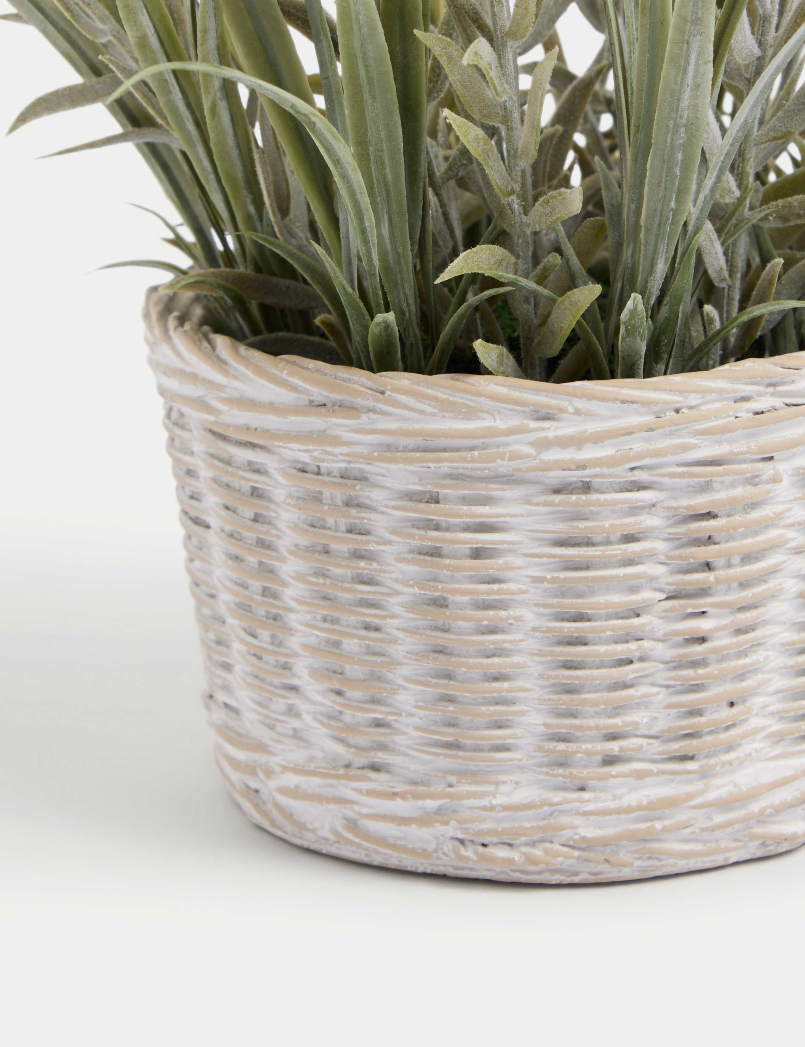 Artificial Lavender Plant in Resin Wicker Pot 3 of 3