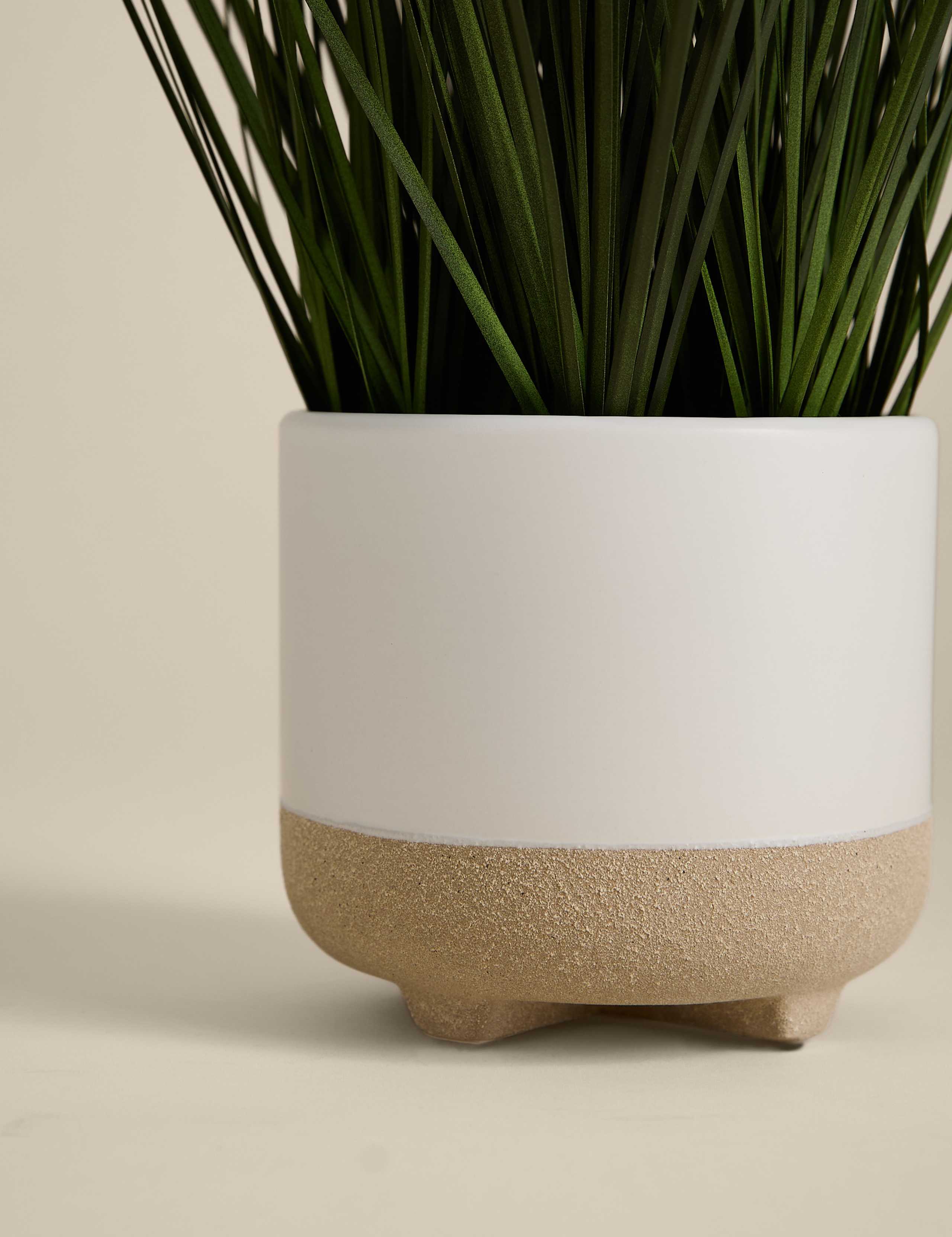 Artificial Grass in Ceramic Footed Pot 3 of 3