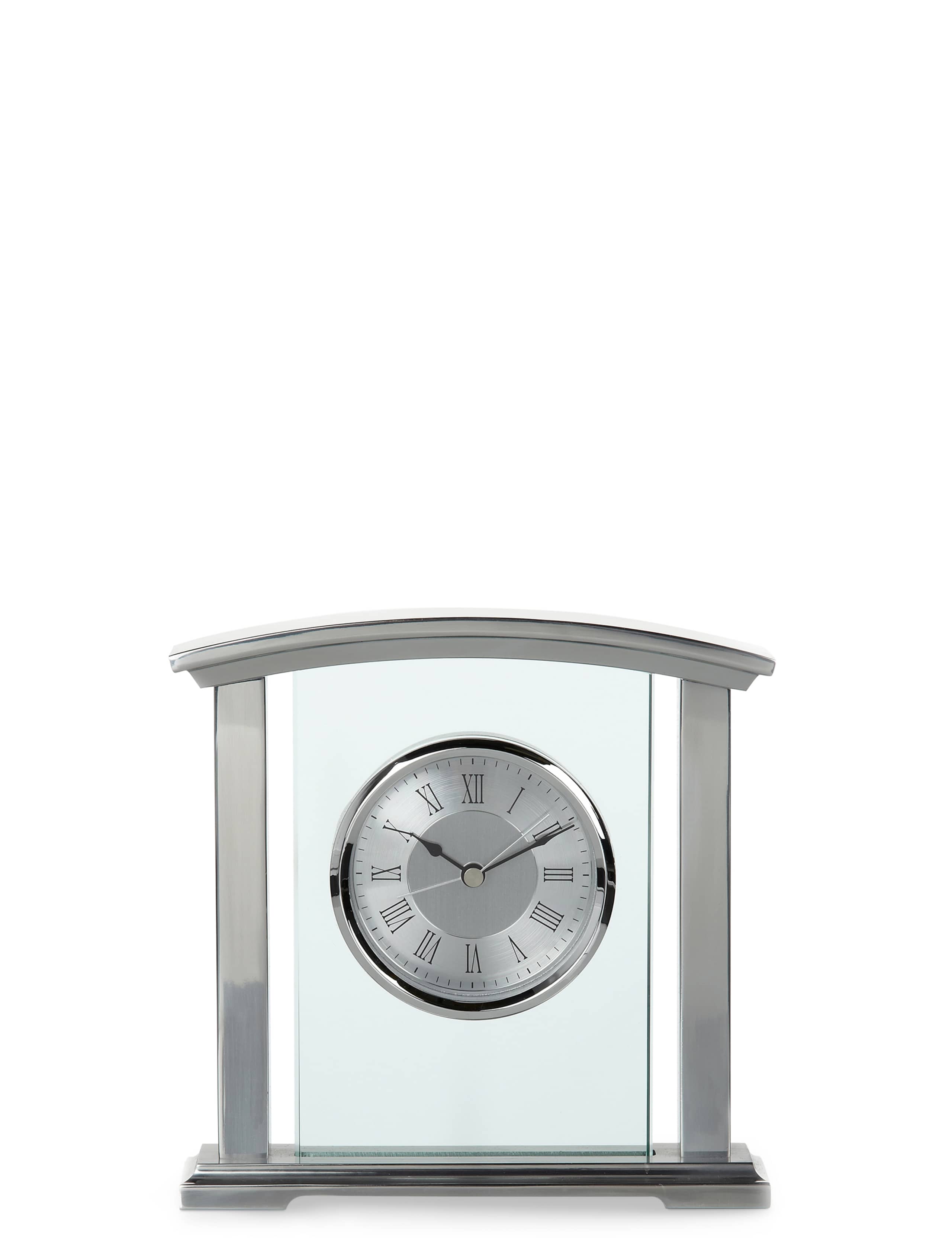 Chrome & Glass Mantle Clock 1 of 3