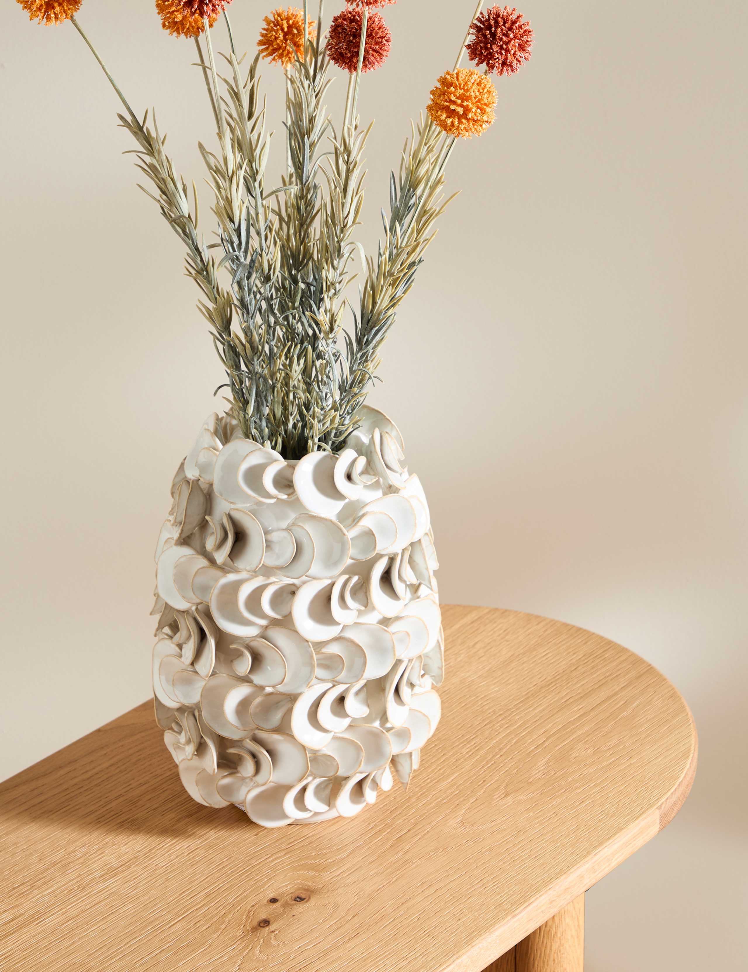 Layered Petal Ceramic Vase 1 of 5