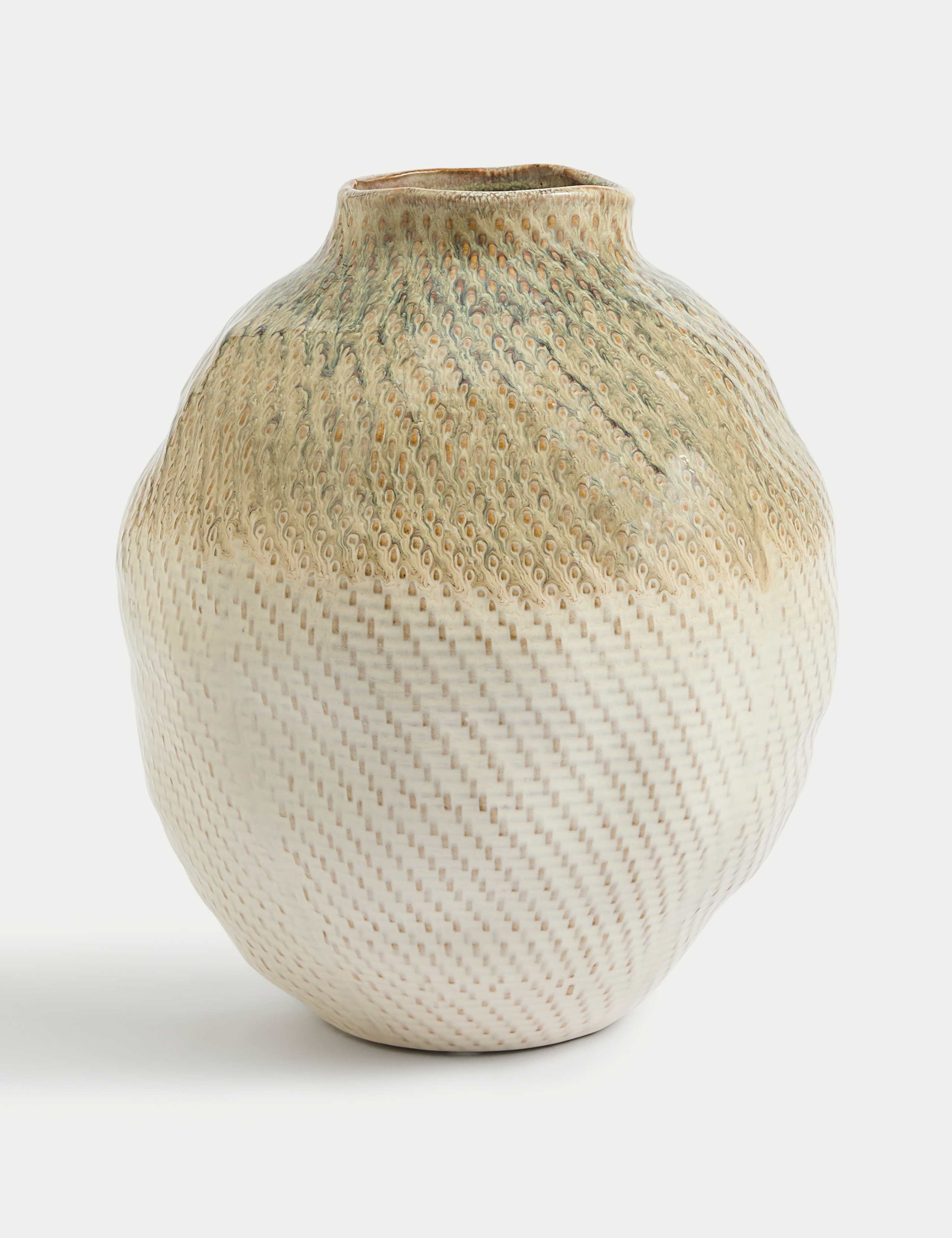 Reactive Glaze Textured Ceramic Vase 2 of 5
