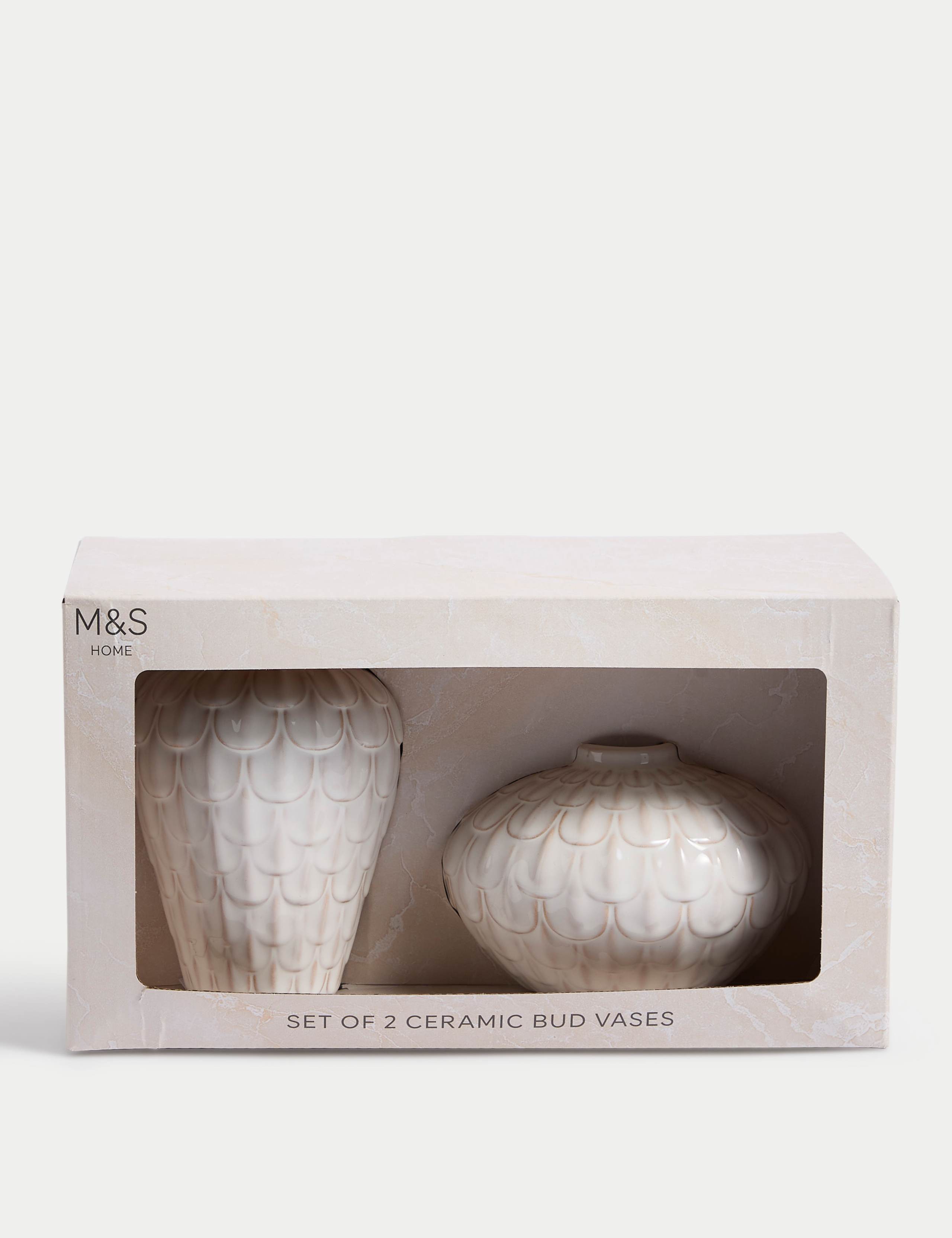 Set of 2 Mini Scallop Ceramic Vases 4 of 4