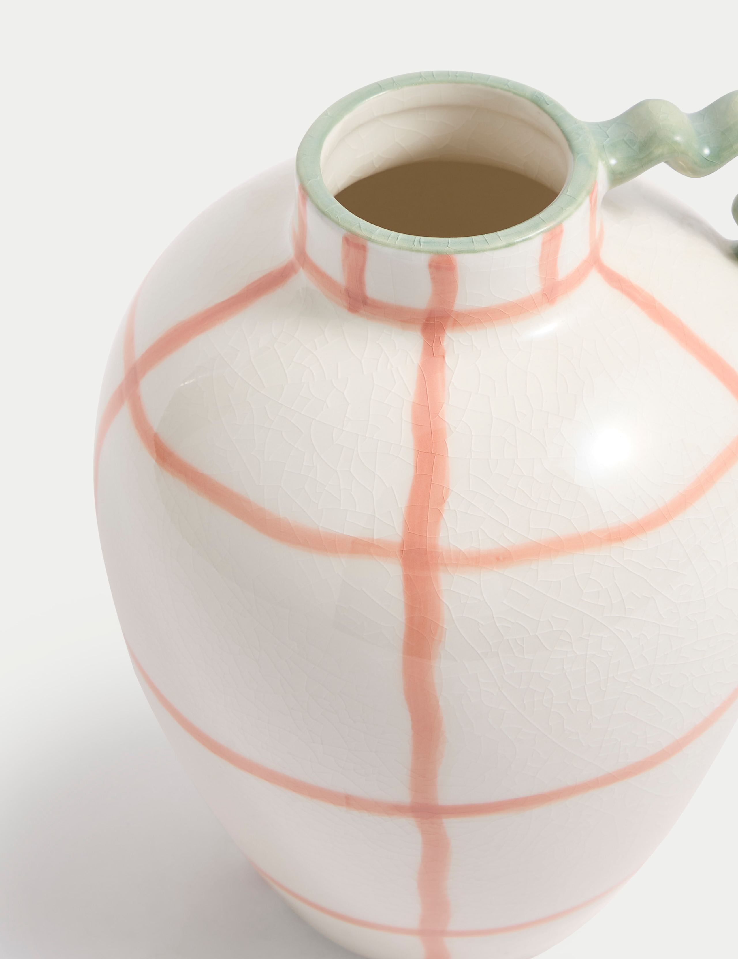 Large Wiggle Check Ceramic Jug Vase 3 of 3