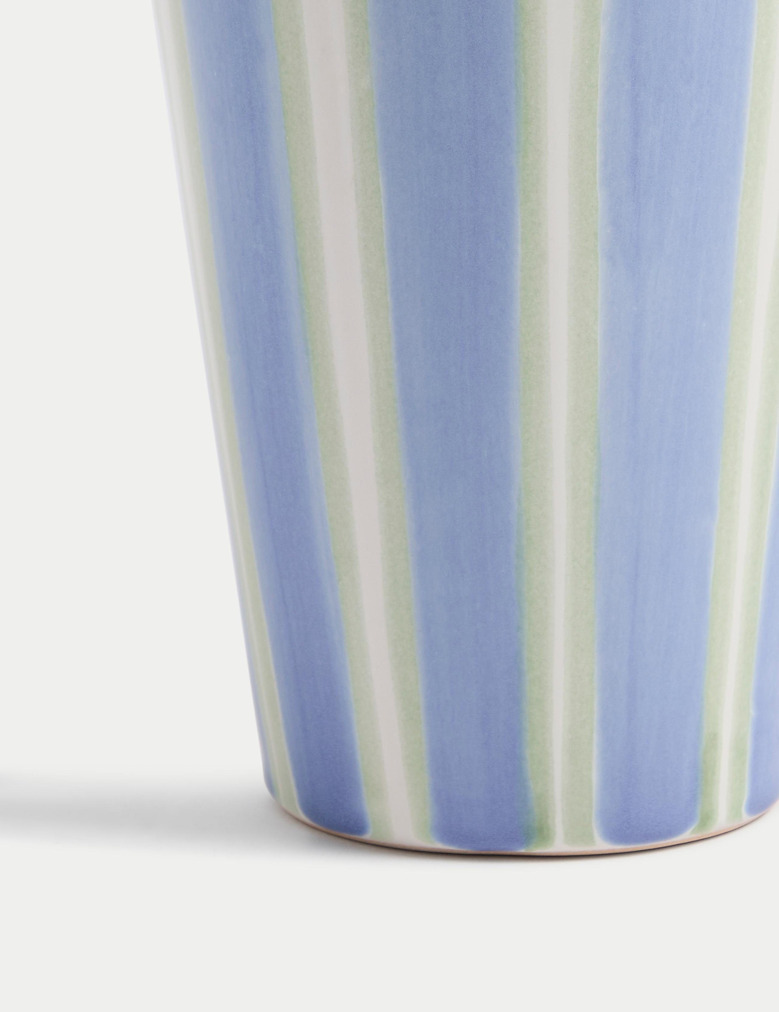 Scallop Striped Ceramic Vase 2 of 3