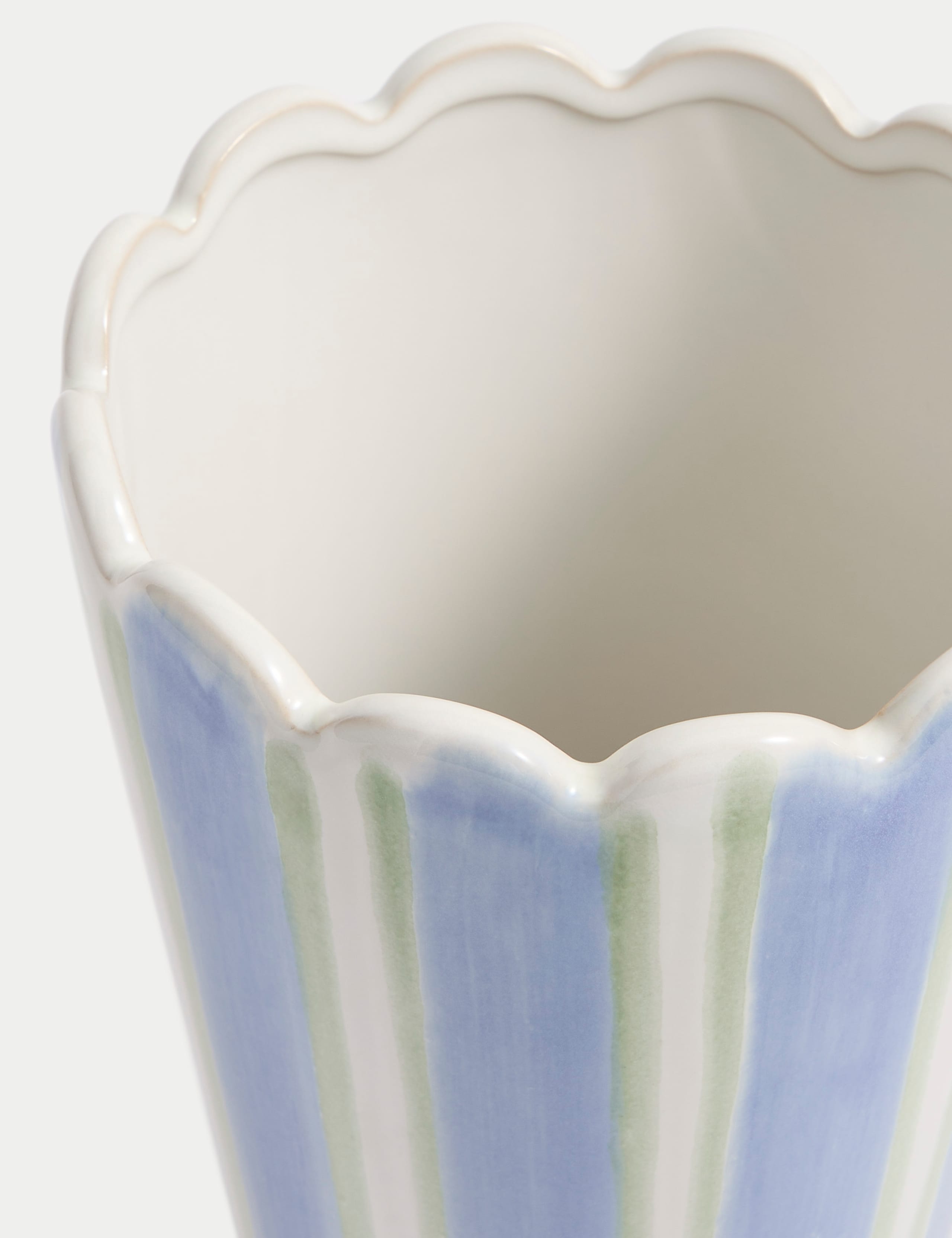 Scallop Striped Ceramic Vase 3 of 3