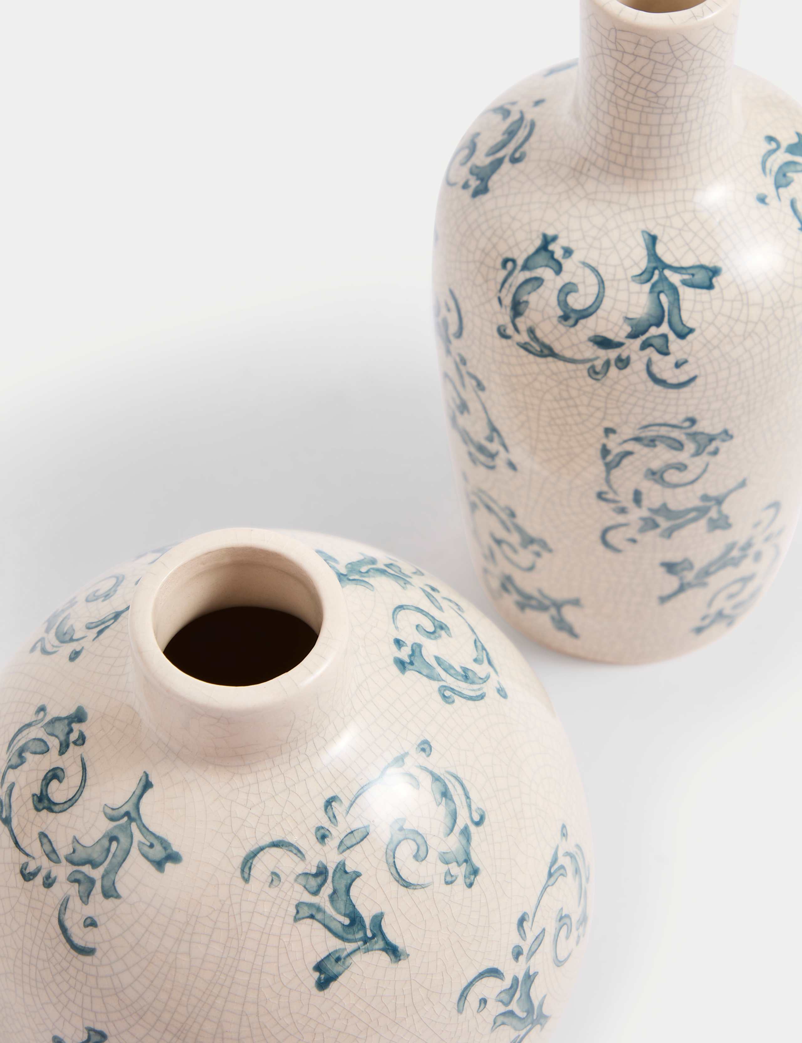 Set of 2 Floral Ceramic Bud Vases 2 of 4