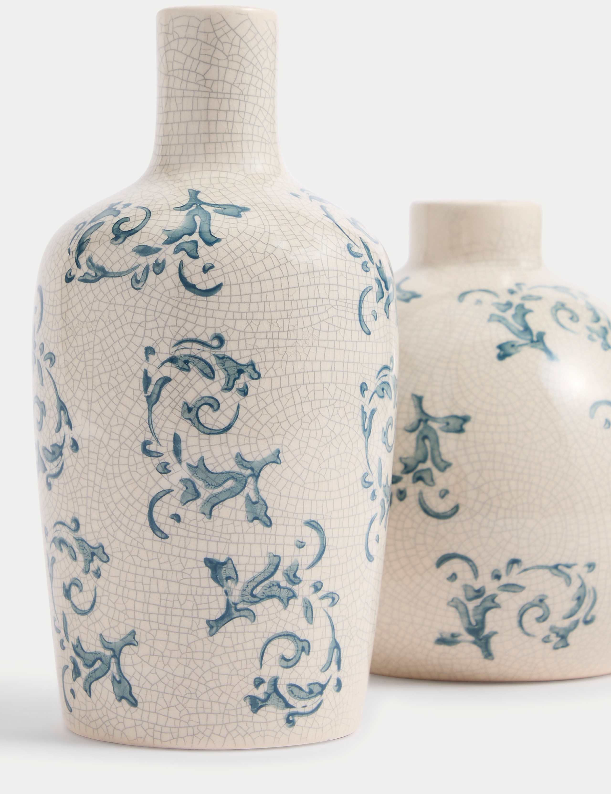 Set of 2 Floral Ceramic Bud Vases 3 of 4
