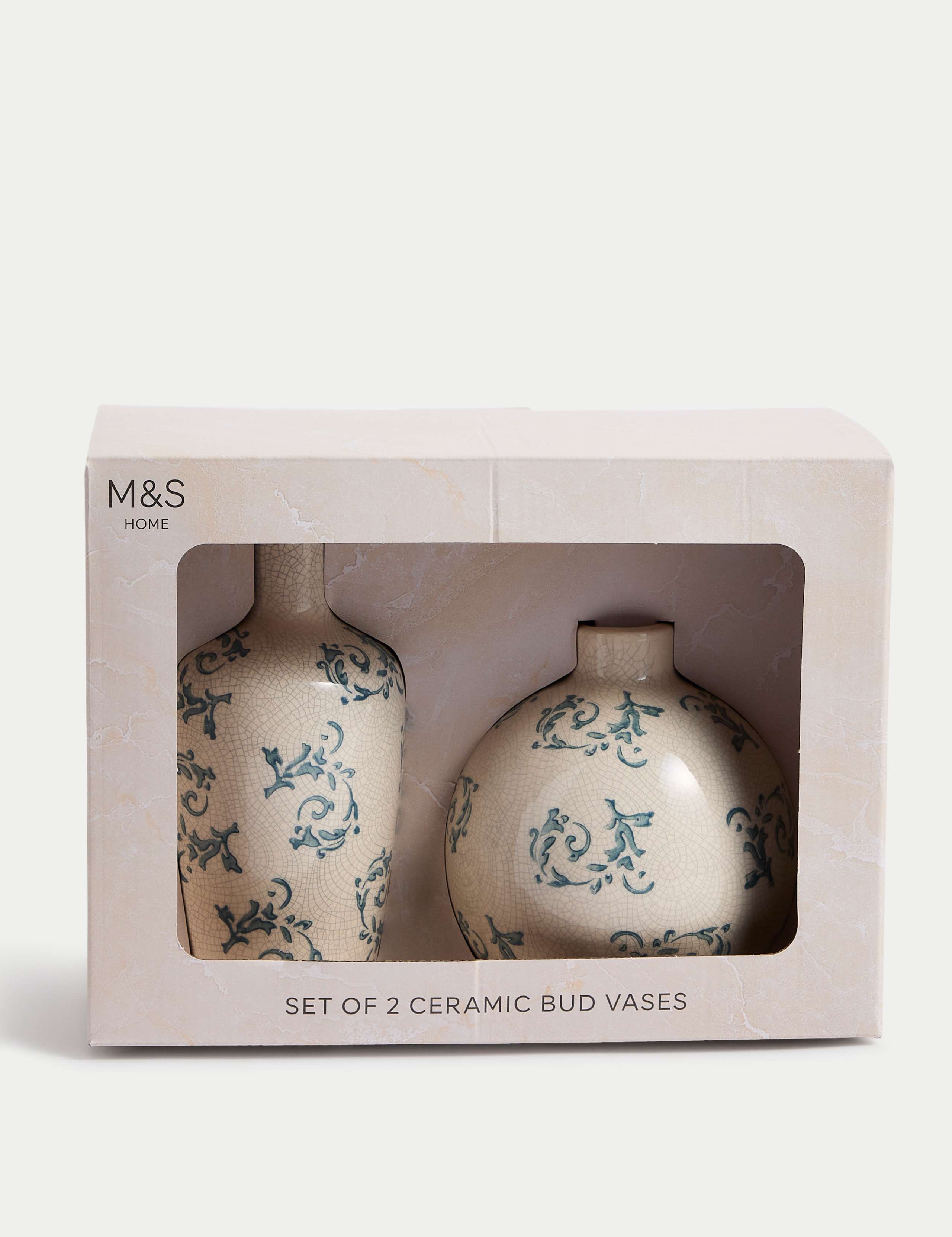 Set of 2 Floral Ceramic Bud Vases 4 of 4