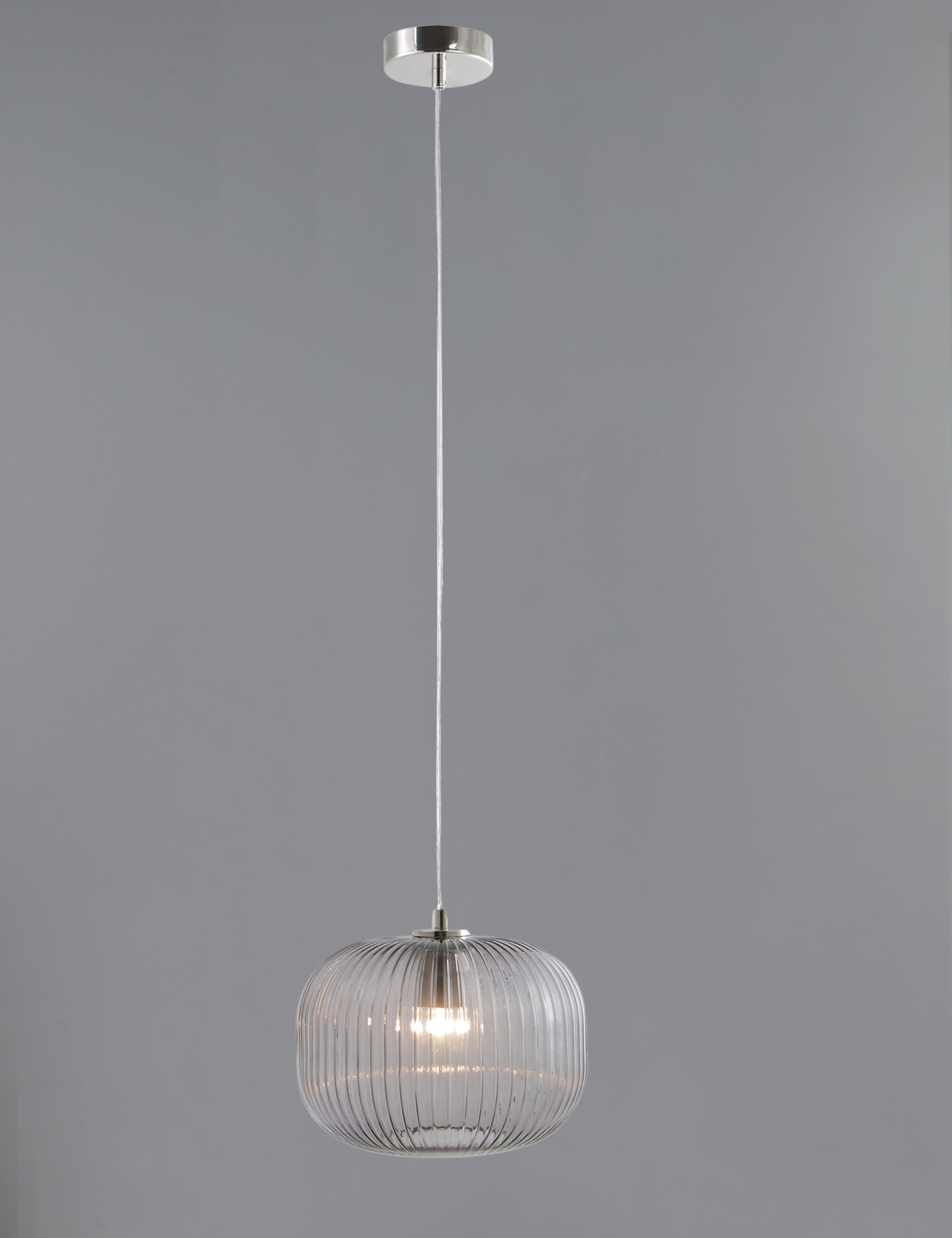 Ribbed Glass Ball Pendant Light 3 of 5