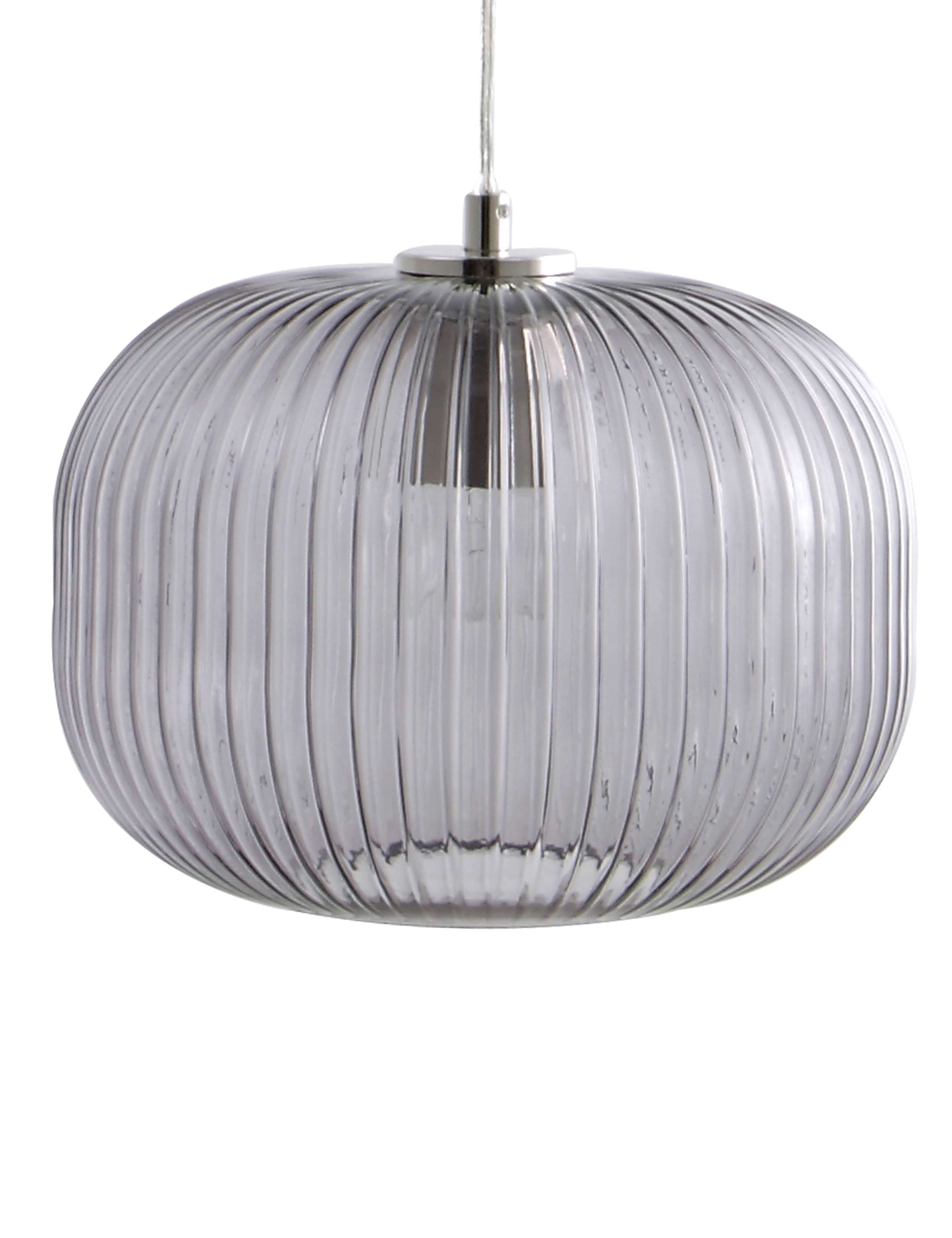 Ribbed Glass Ball Pendant Light 4 of 5