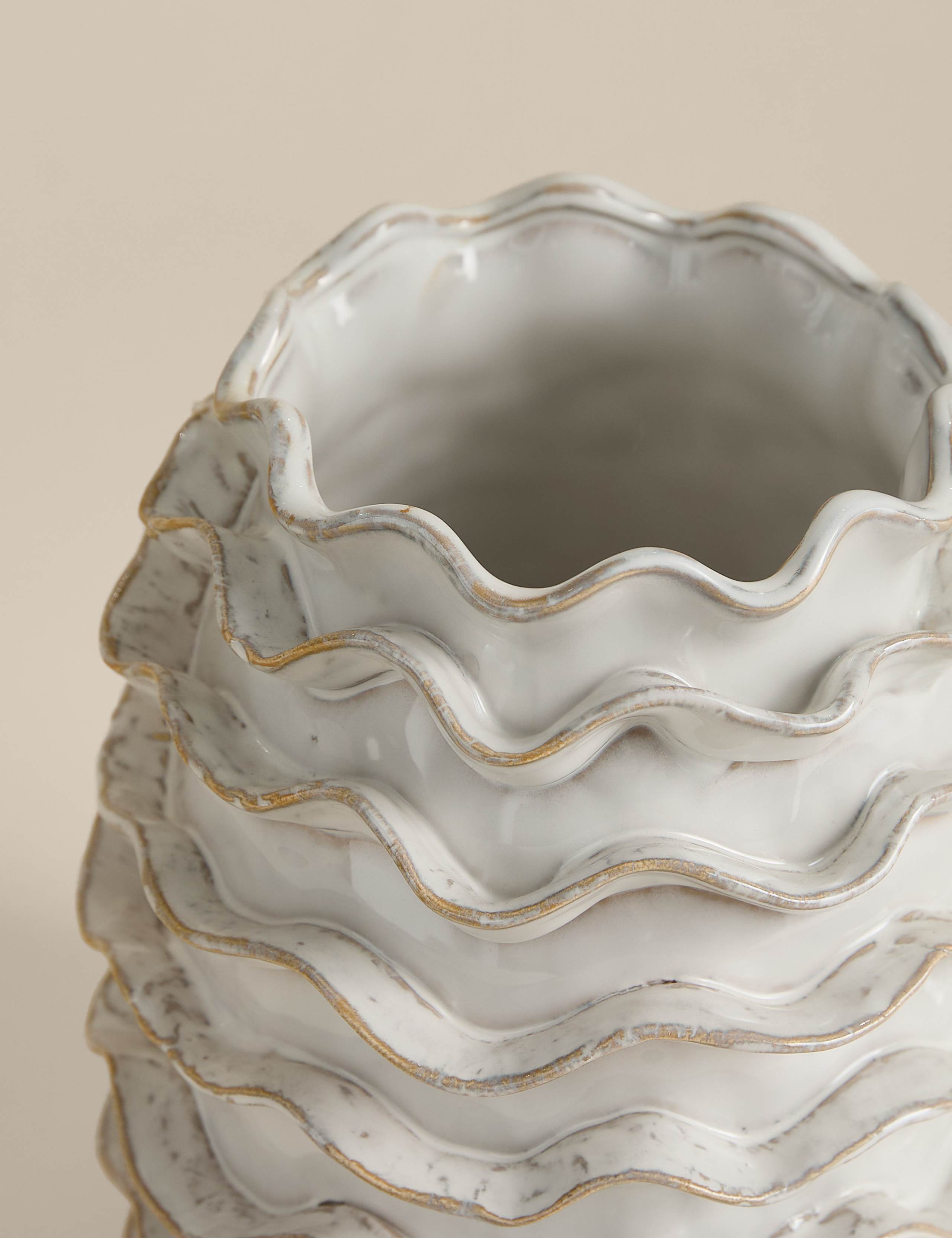 Large Frill Ceramic Vase 2 of 3