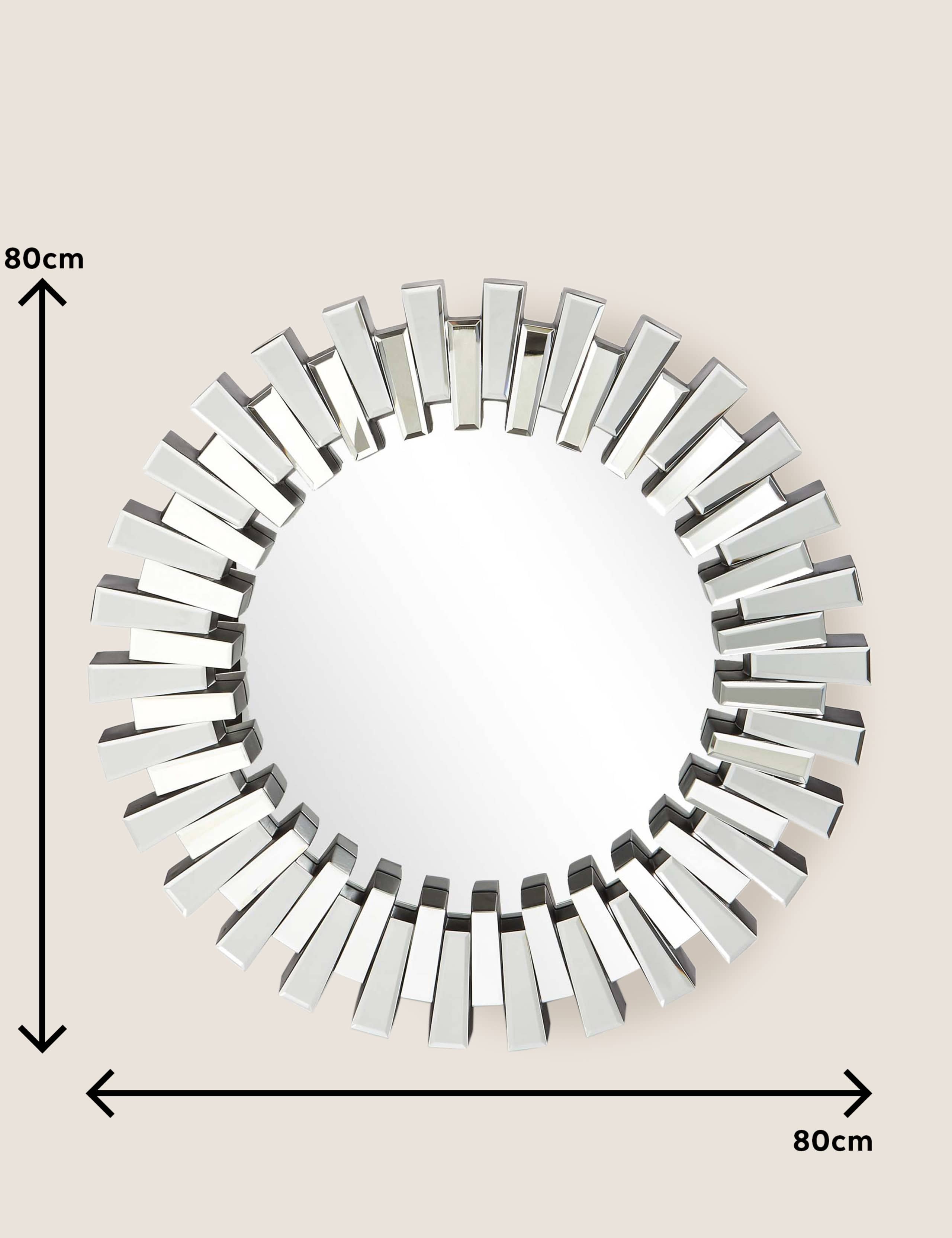 Ridged Large Round Mirror 5 of 5