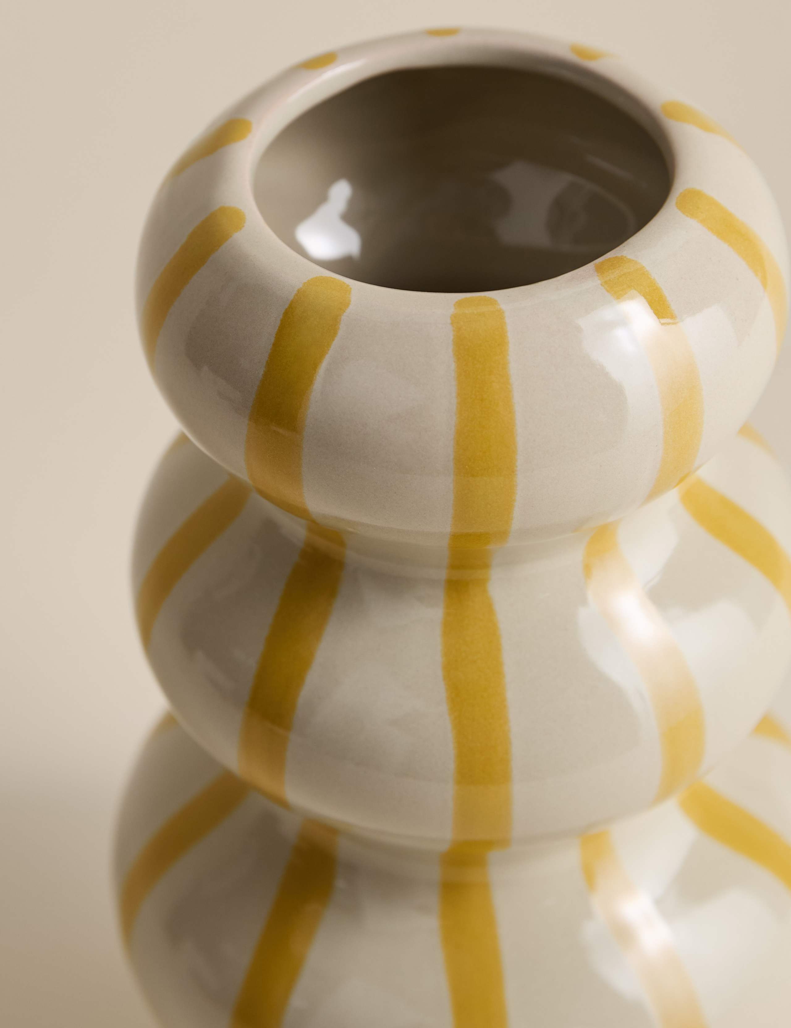 Striped Wavy Ceramic Vase 2 of 3