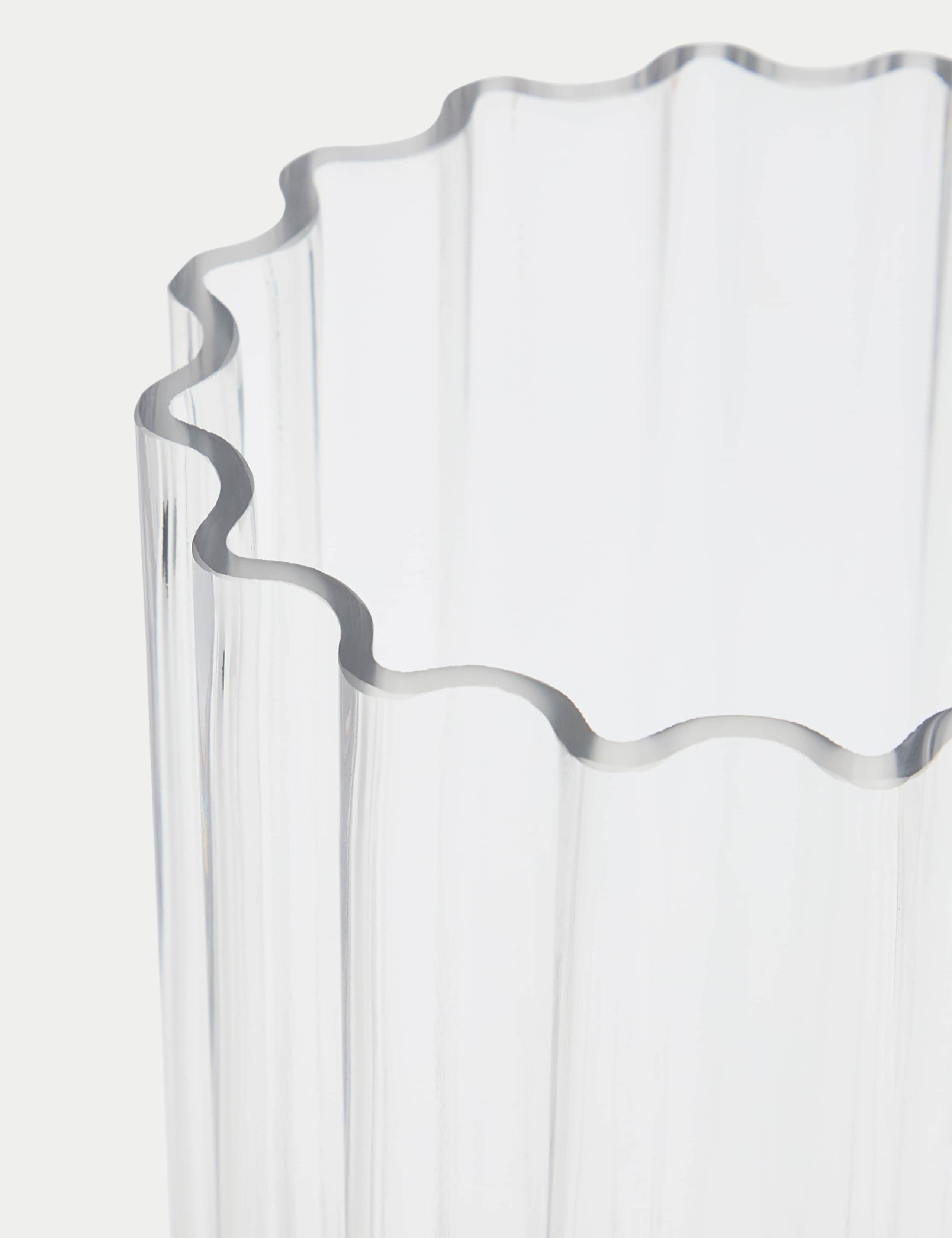 Ridged Glass Cylinder Vase 3 of 4