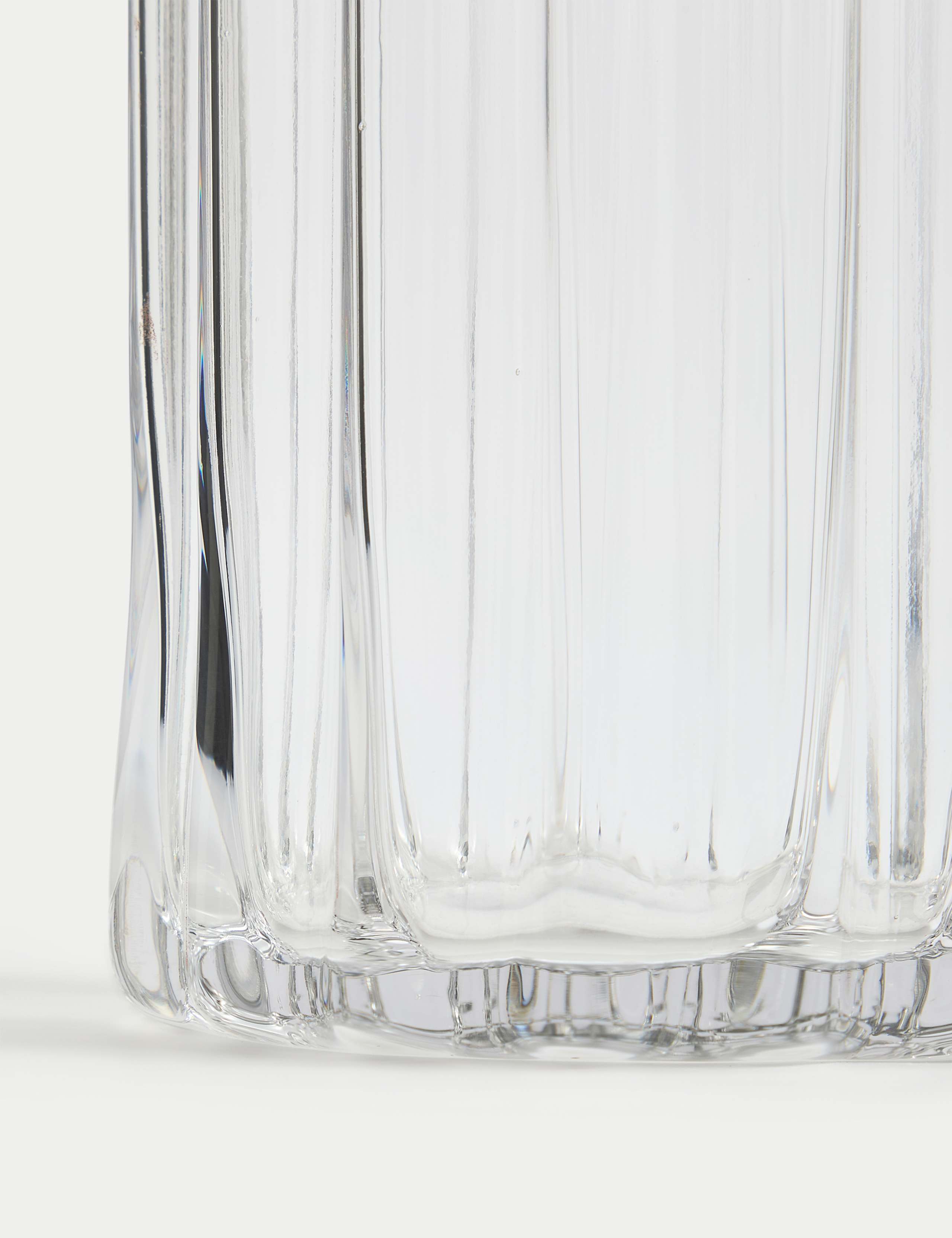 Ridged Glass Cylinder Vase 4 of 4