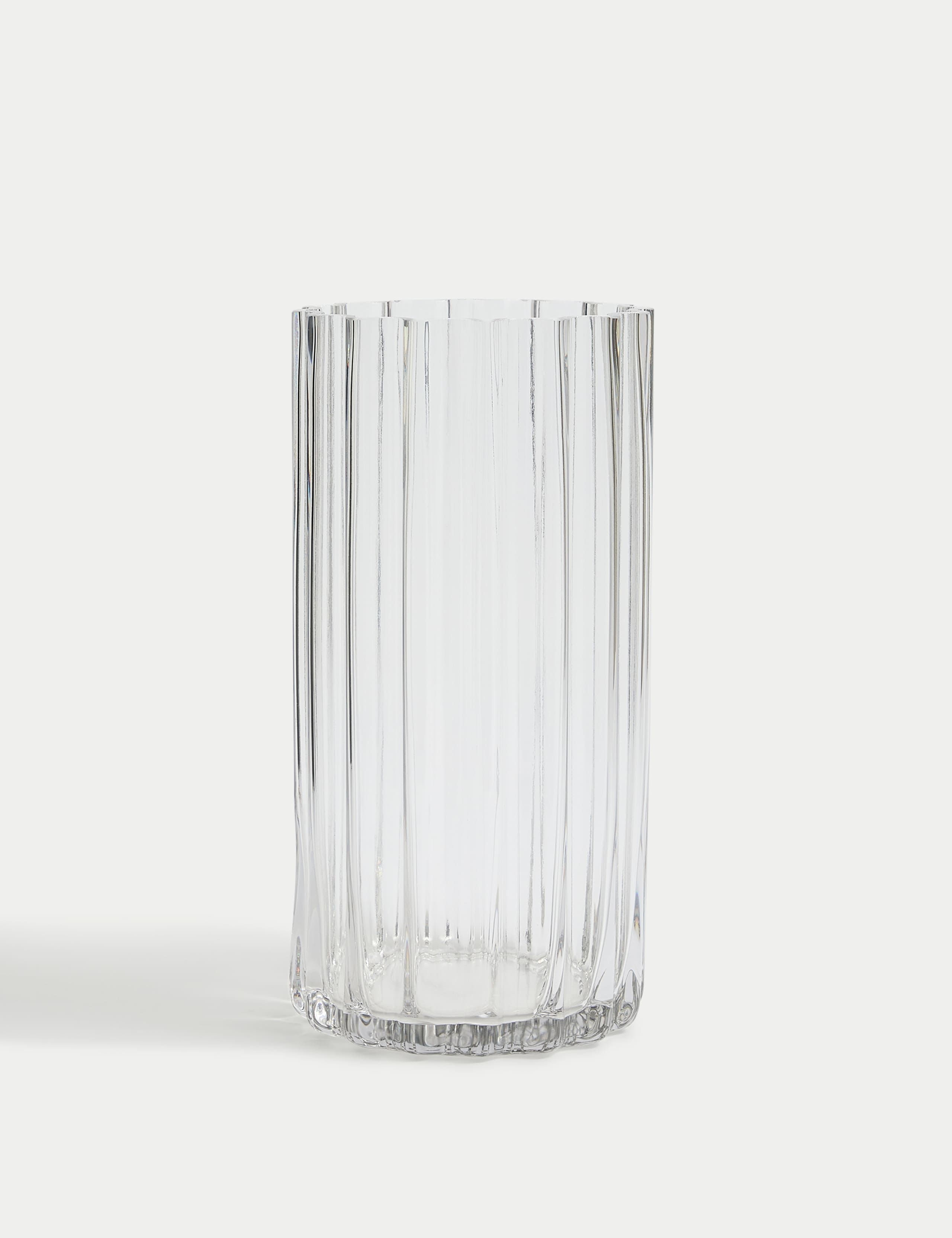 Ridged Glass Cylinder Vase 2 of 4