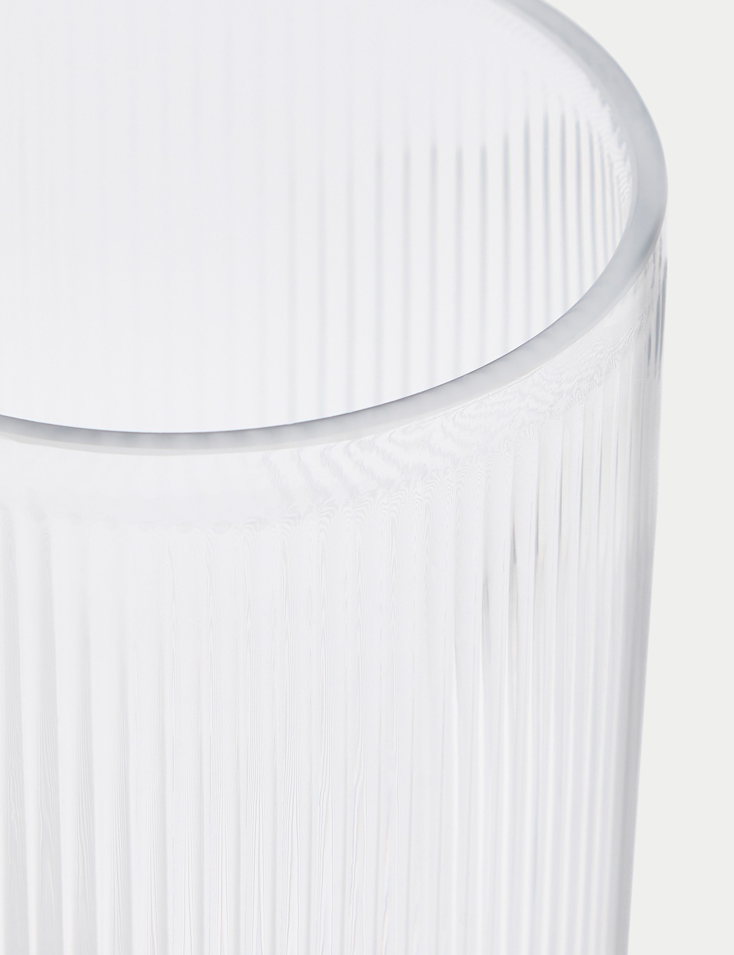 Ribbed Glass Cylinder Vase 3 of 3