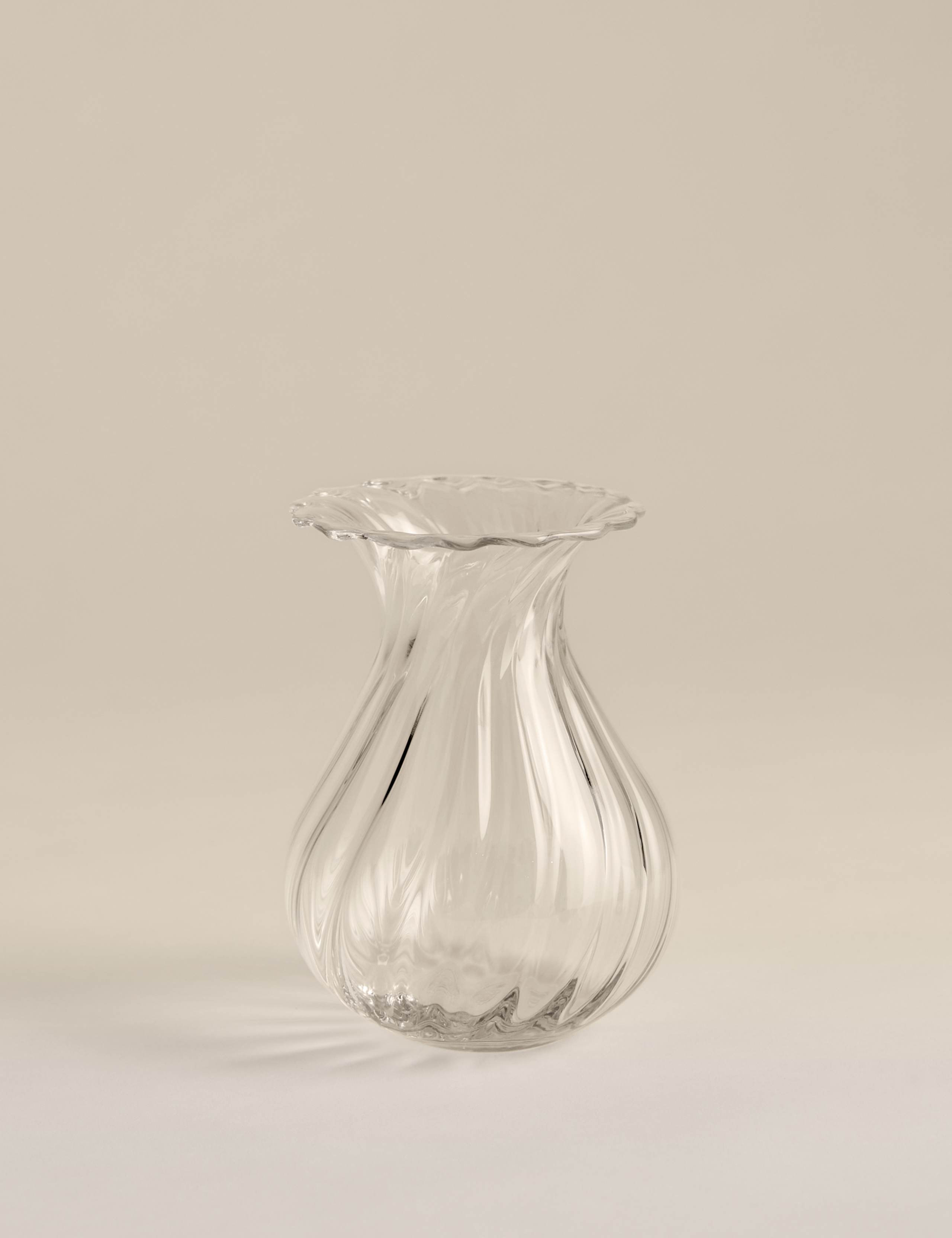 Small Fluted Glass Bouquet Vase 1 of 3