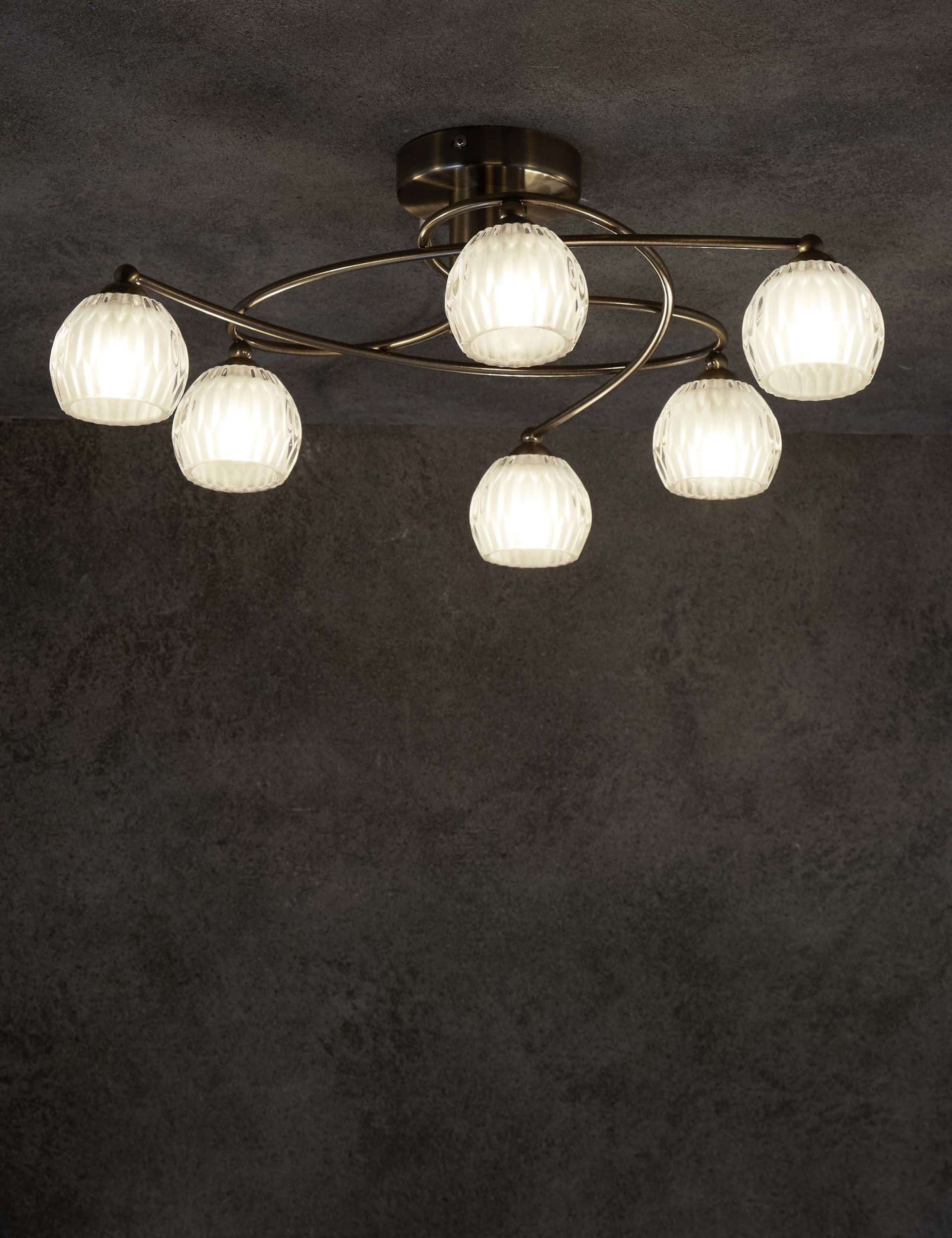 Swirl Arm Flush Ceiling Light 2 of 5