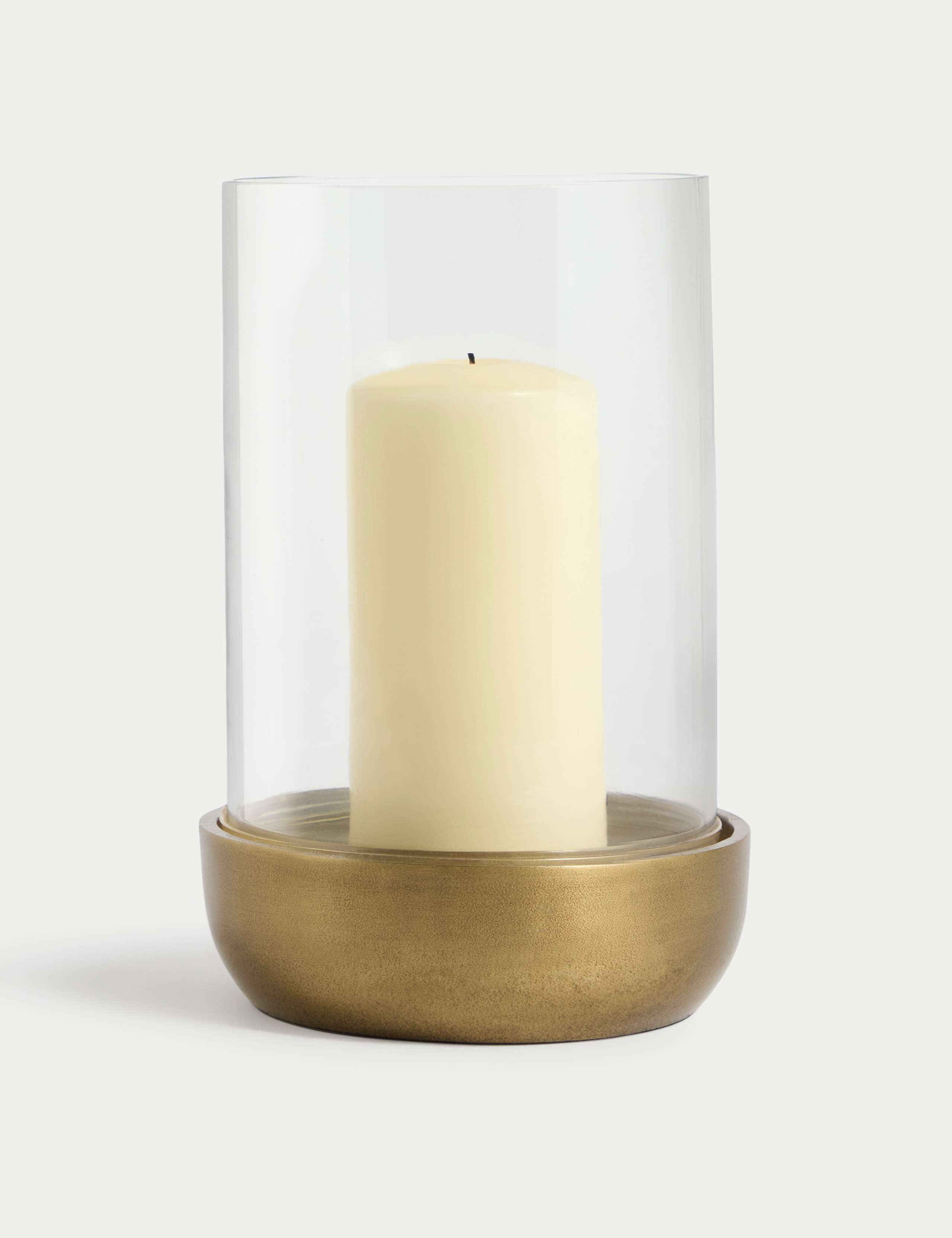 Metal & Glass Hurricane Candle Holder 1 of 4