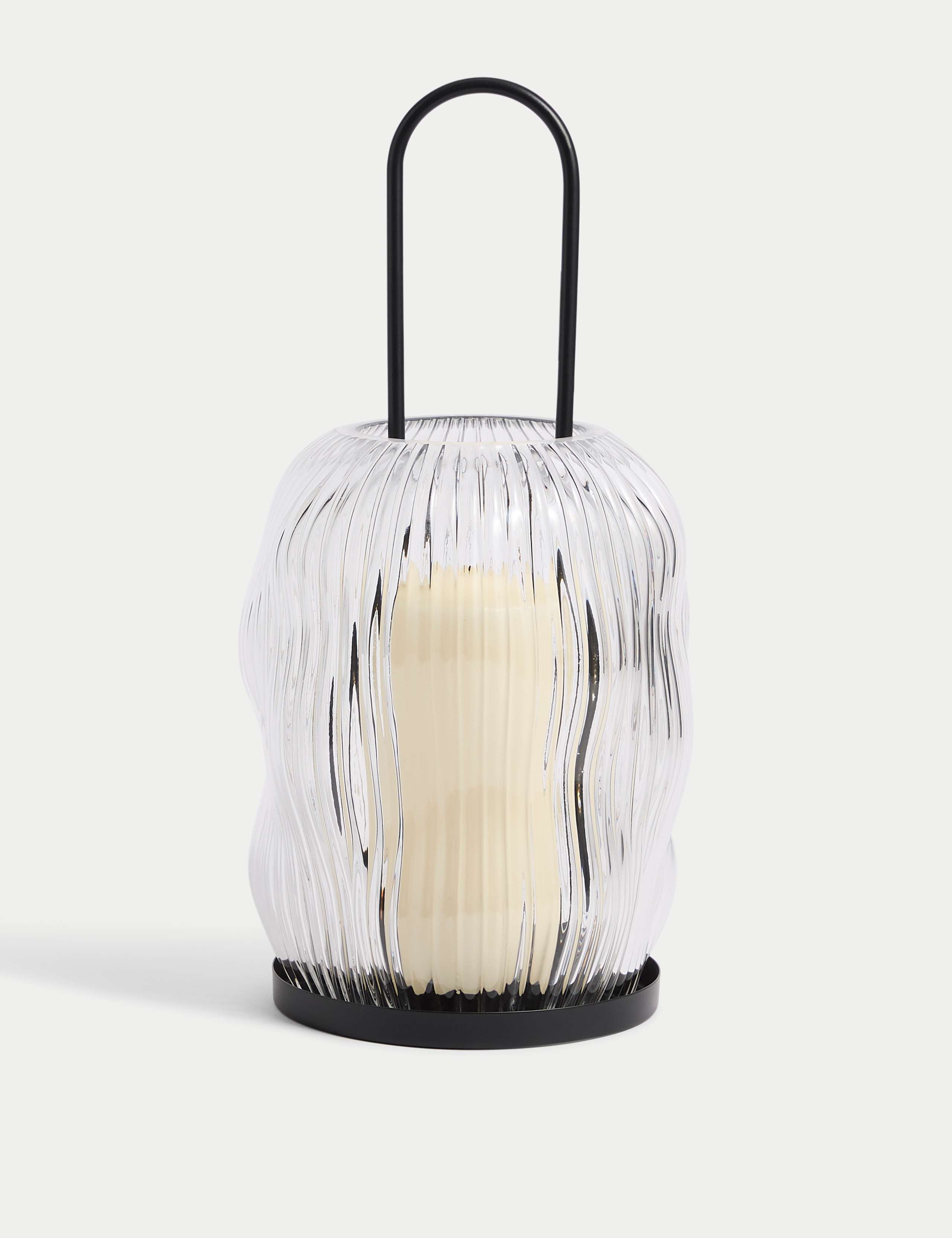 Ridged Glass Lantern 1 of 4