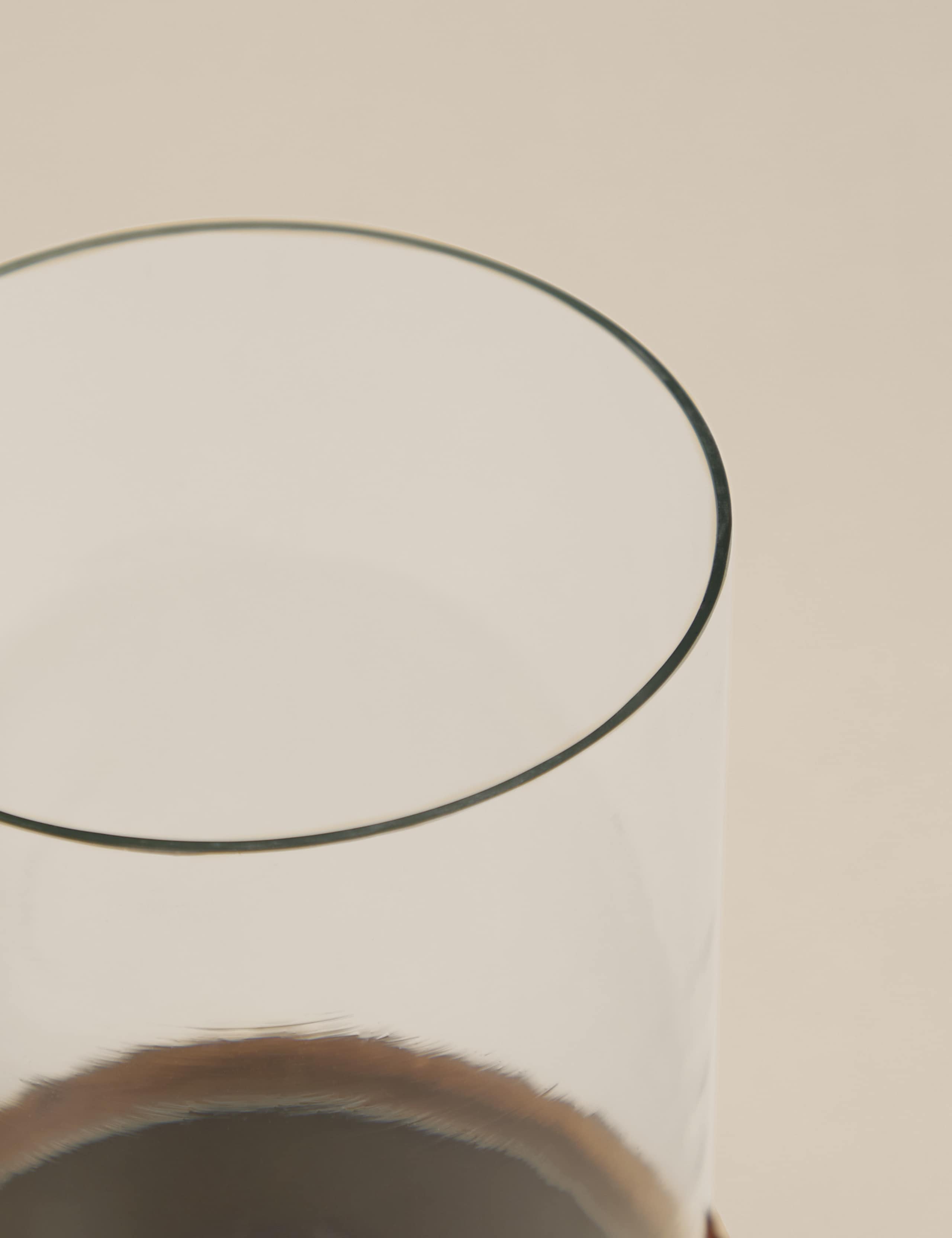 Ridged Wooden Base Hurricane Candle Holder 4 of 4