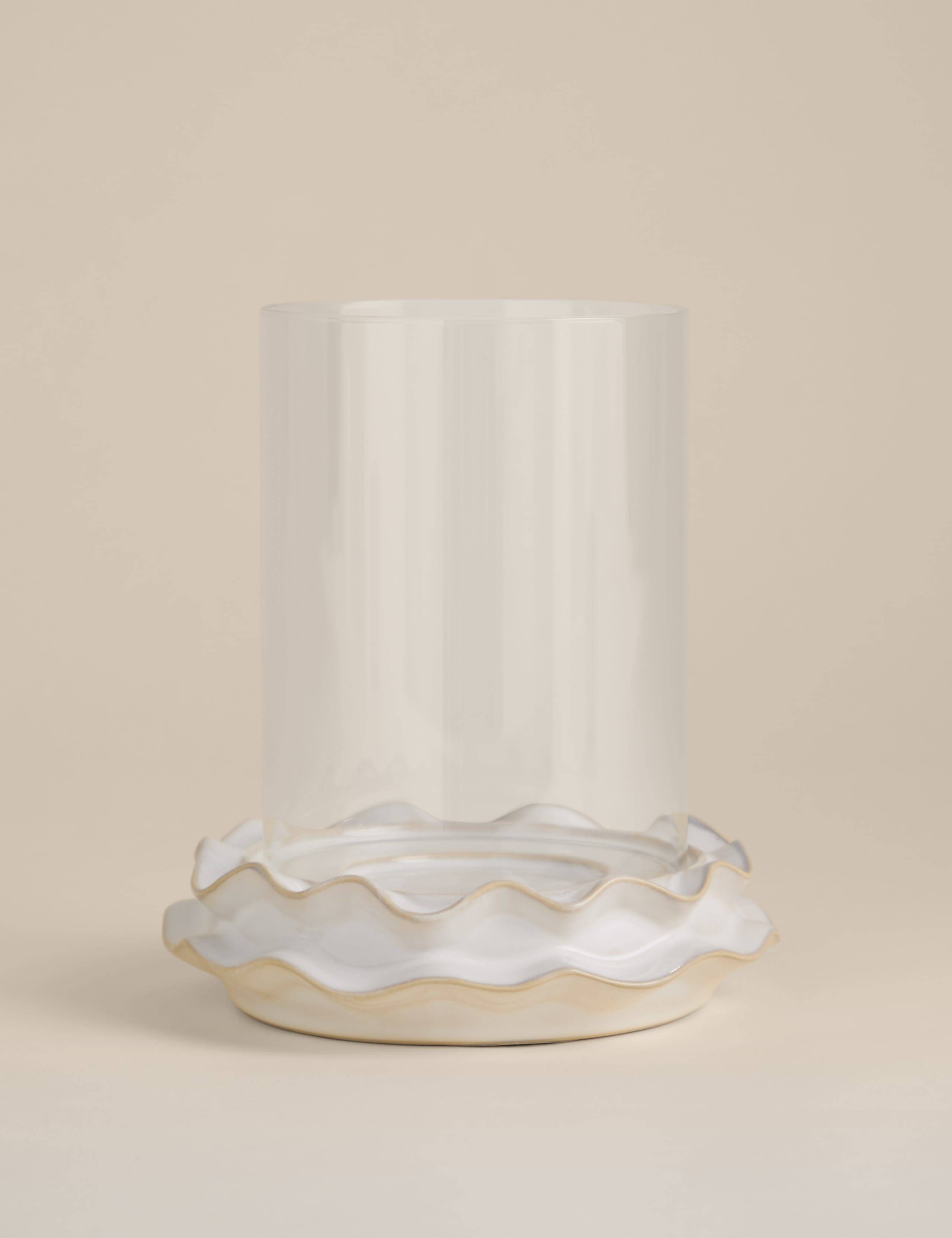 Ceramic Frill Hurricane Lamp 2 of 4