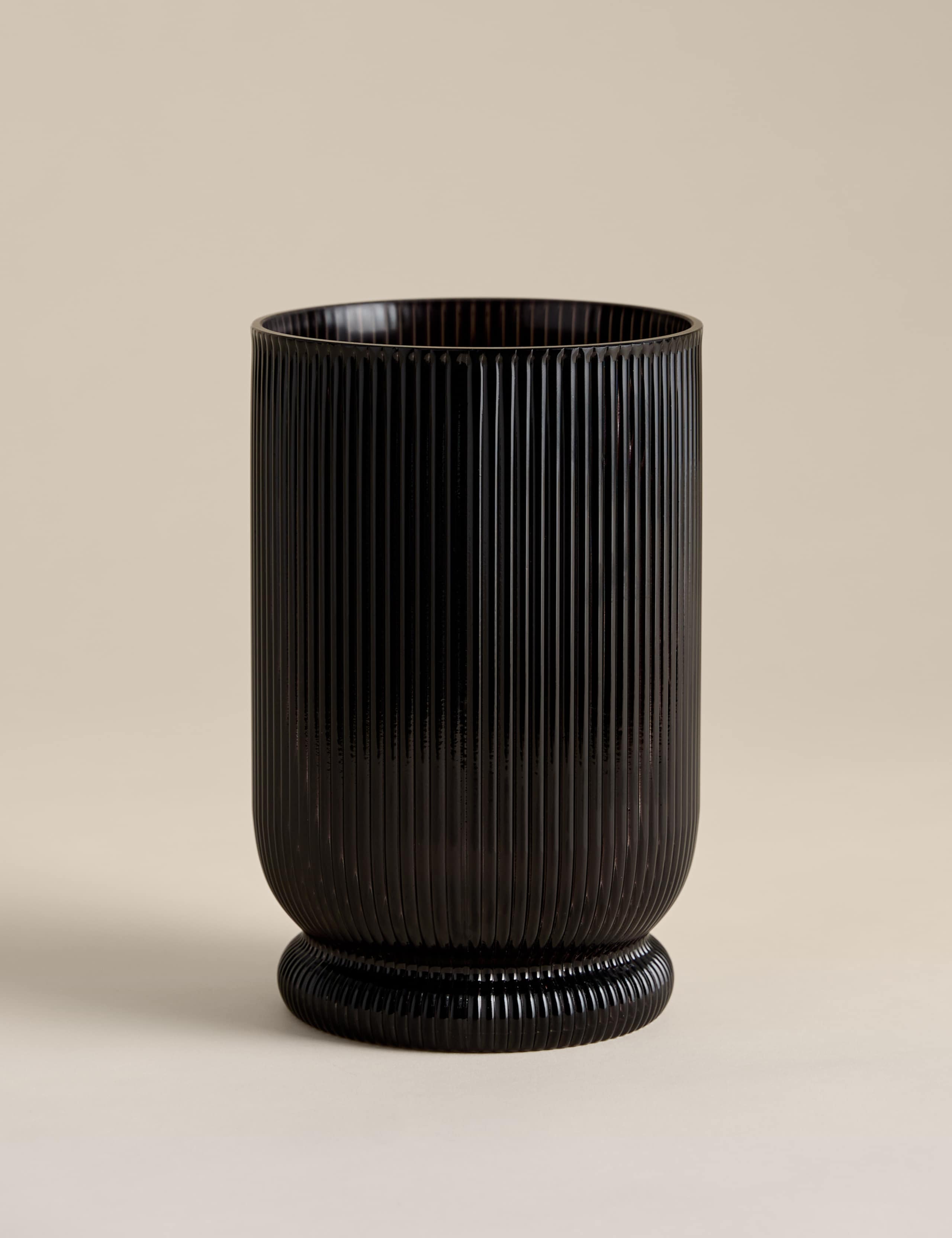 Ridged Glass Hurricane Candle Holder 4 of 4