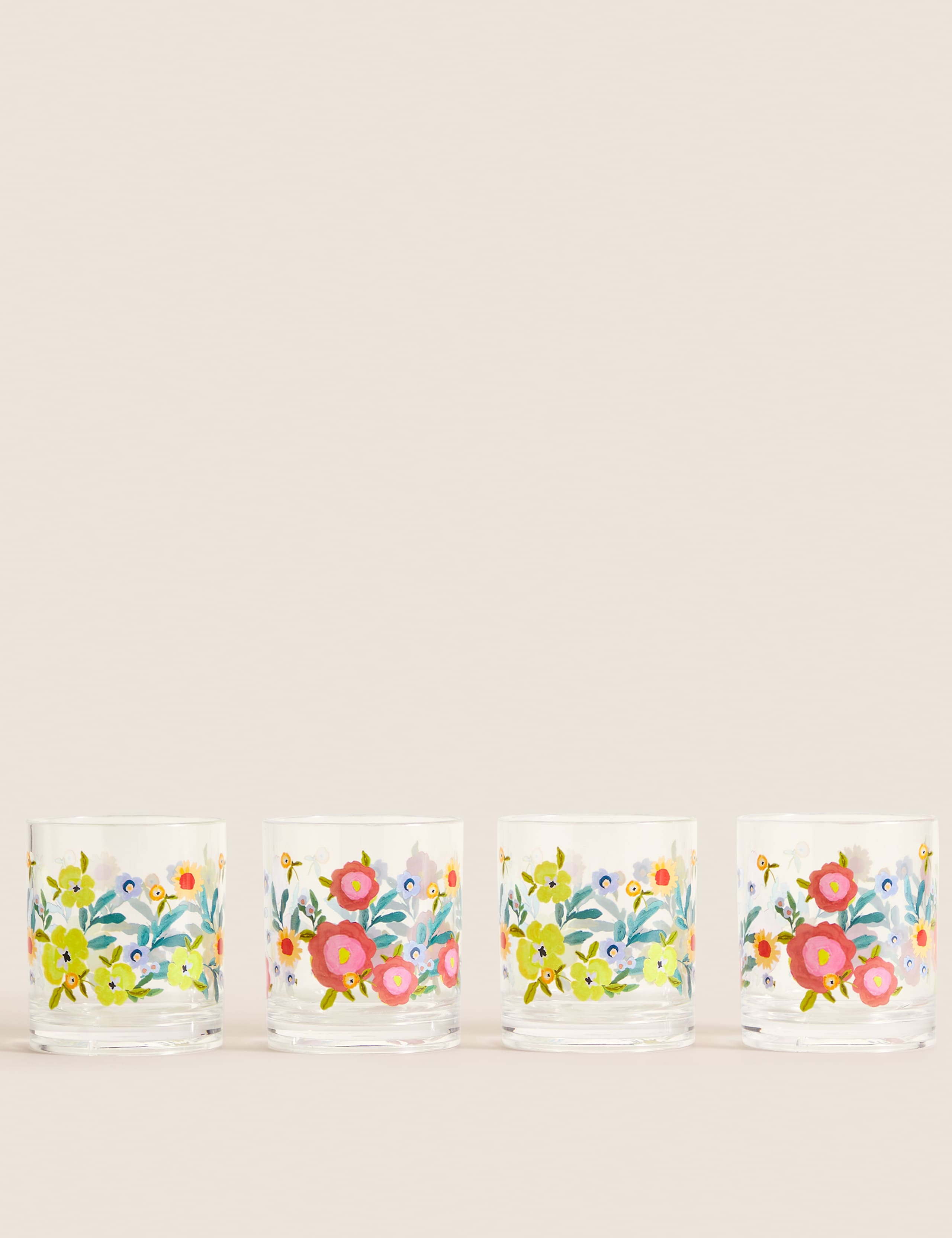Set Of 4 Expressive Floral Picnic Tumblers 1 of 6