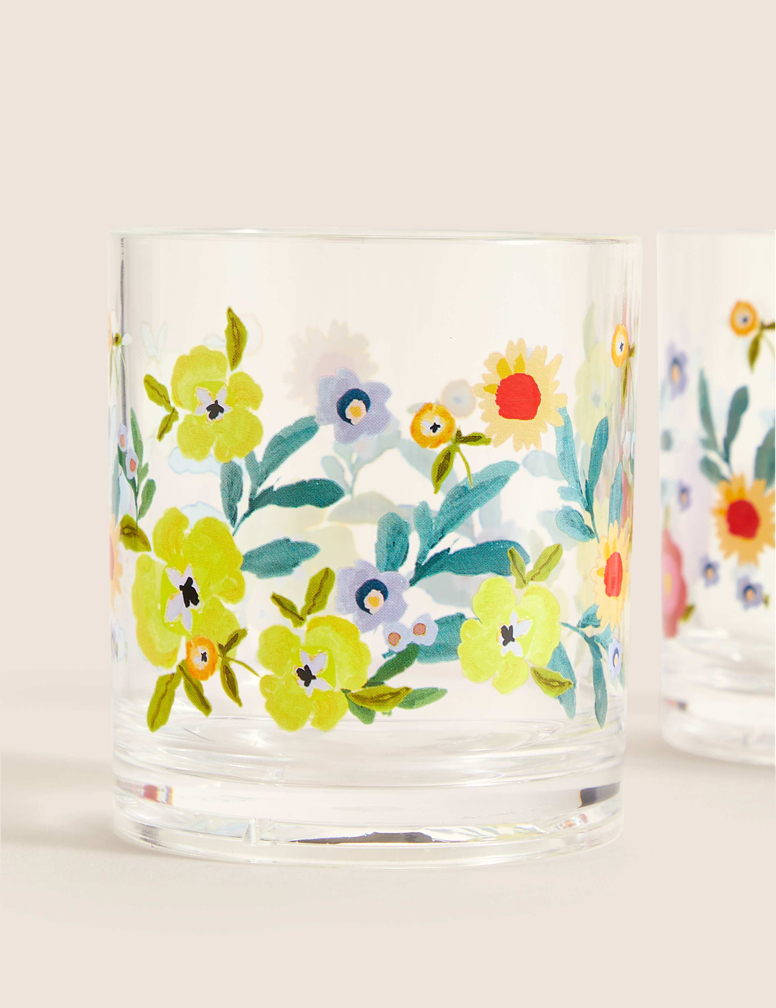 Set Of 4 Expressive Floral Picnic Tumblers 3 of 6