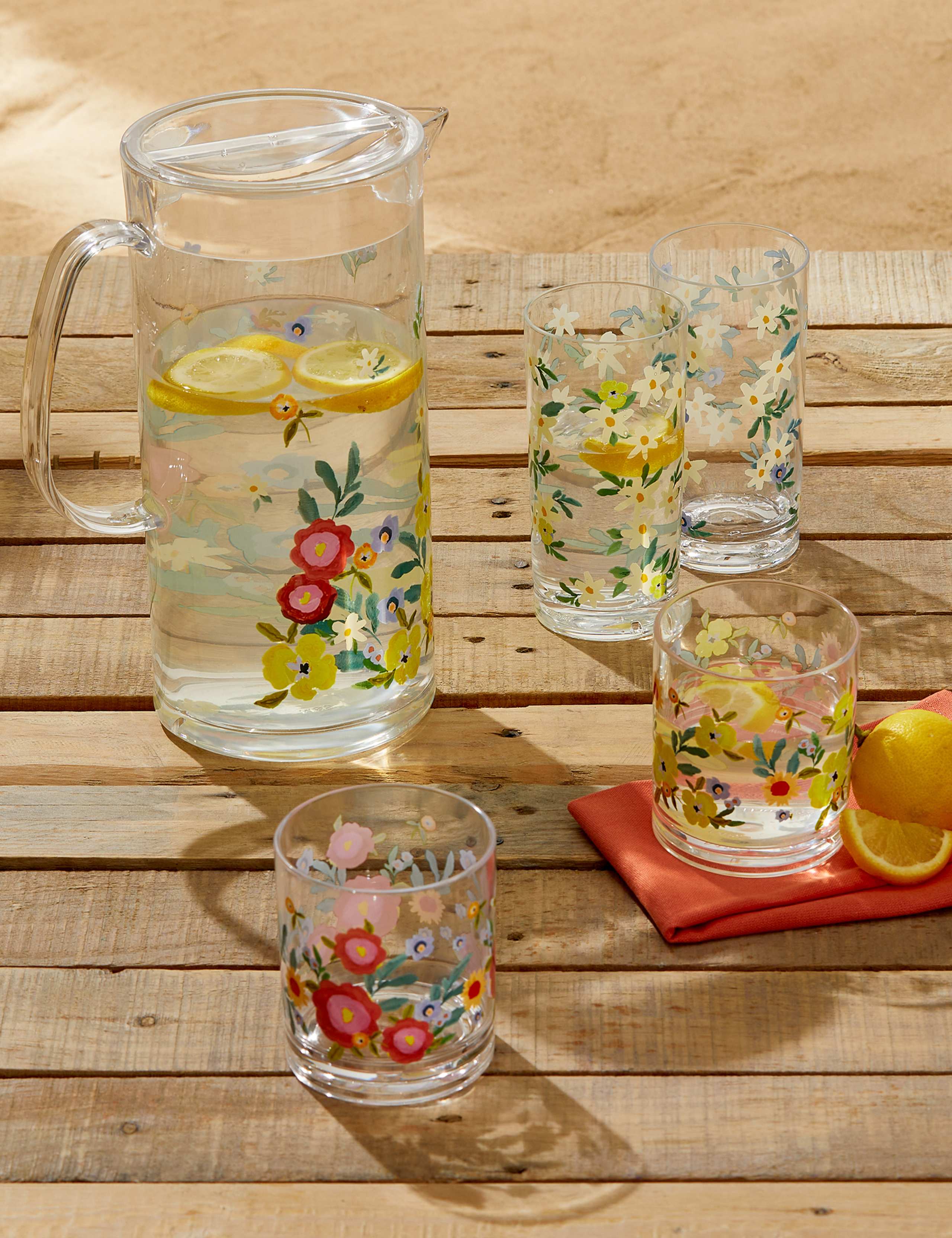 Set Of 4 Expressive Floral Picnic Tumblers 4 of 6