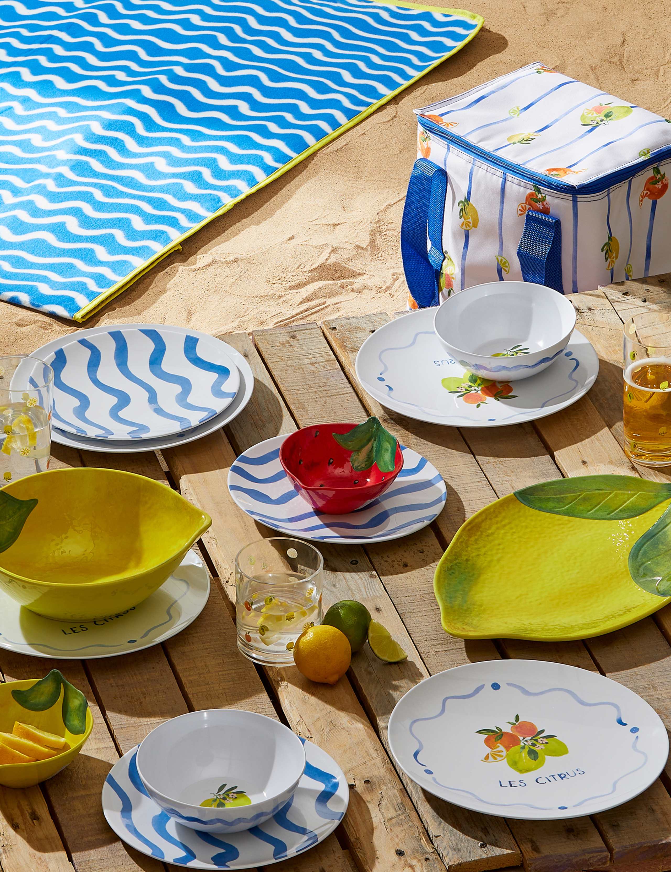 Set Of 4 Summer Fruits Picnic Side Plates 5 of 5