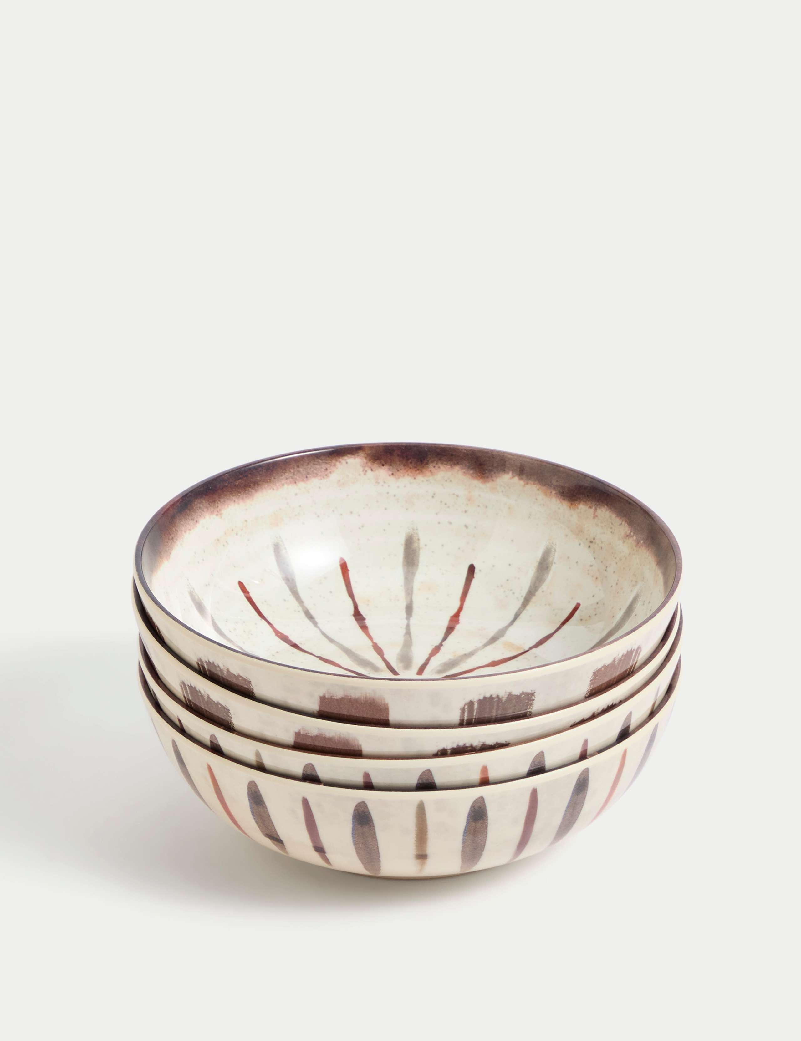 Set of 4 Global Artisan Picnic Pasta Bowls 3 of 5