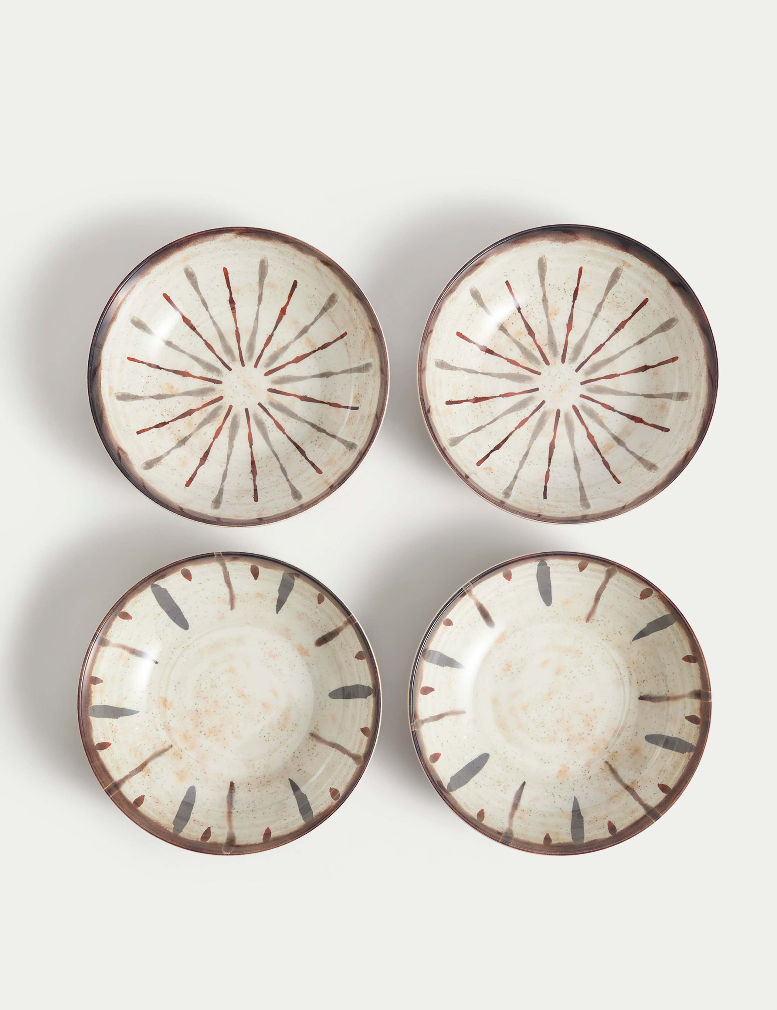 Set of 4 Global Artisan Picnic Pasta Bowls 4 of 5