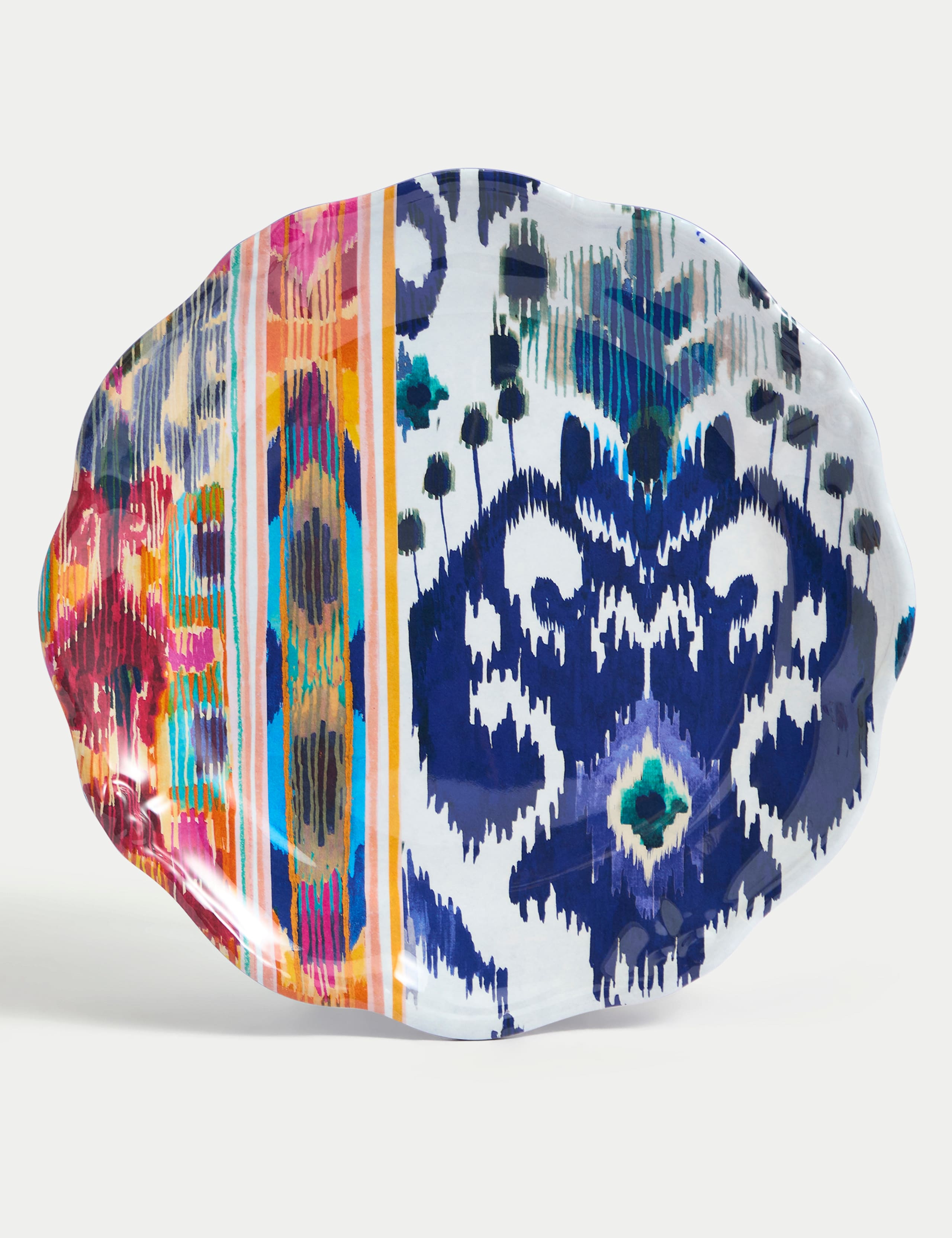Set of 4 Ikat Brights Picnic Dinner Plates 2 of 6