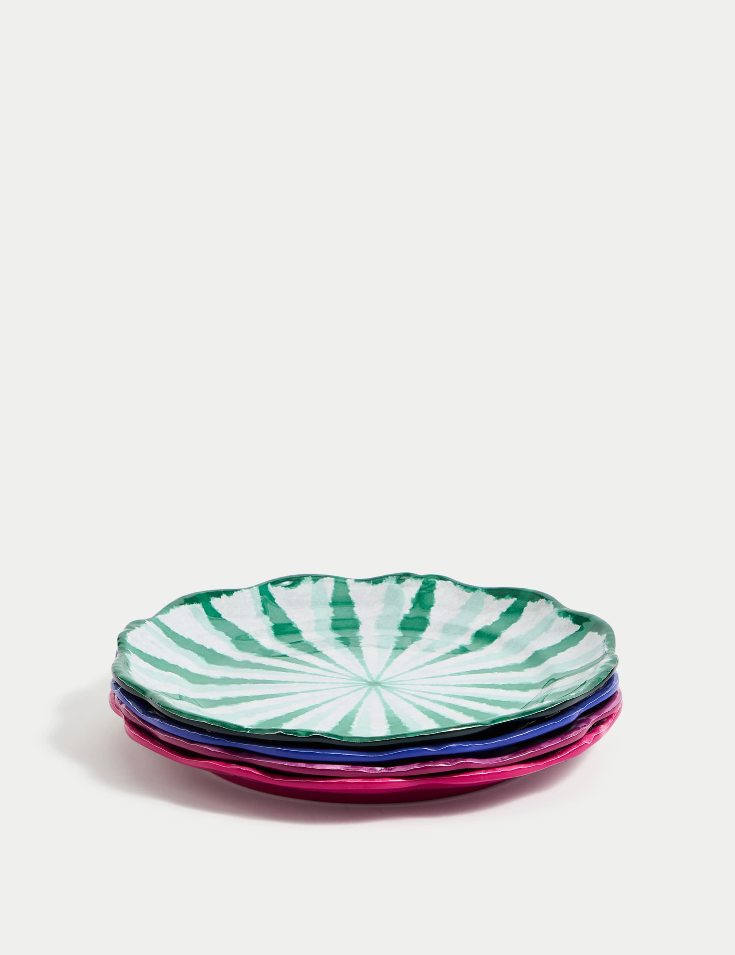 Set of 4 Ikat Brights Picnic Side Plates 4 of 6