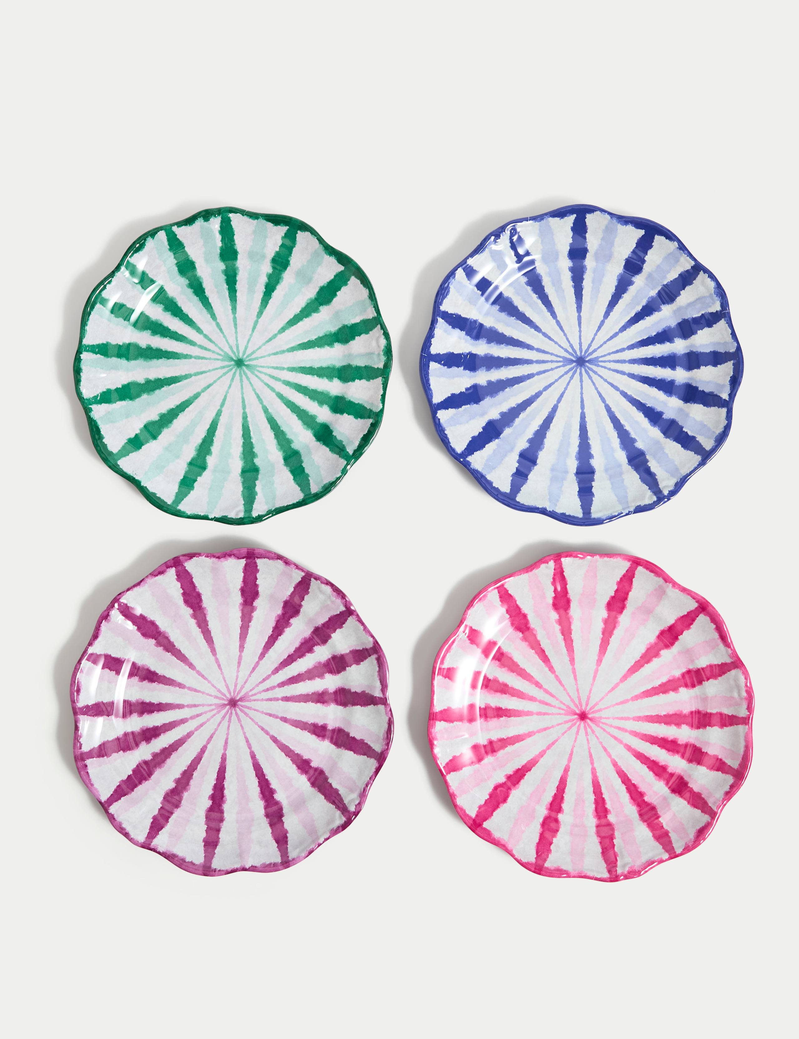 Set of 4 Ikat Brights Picnic Side Plates 5 of 6