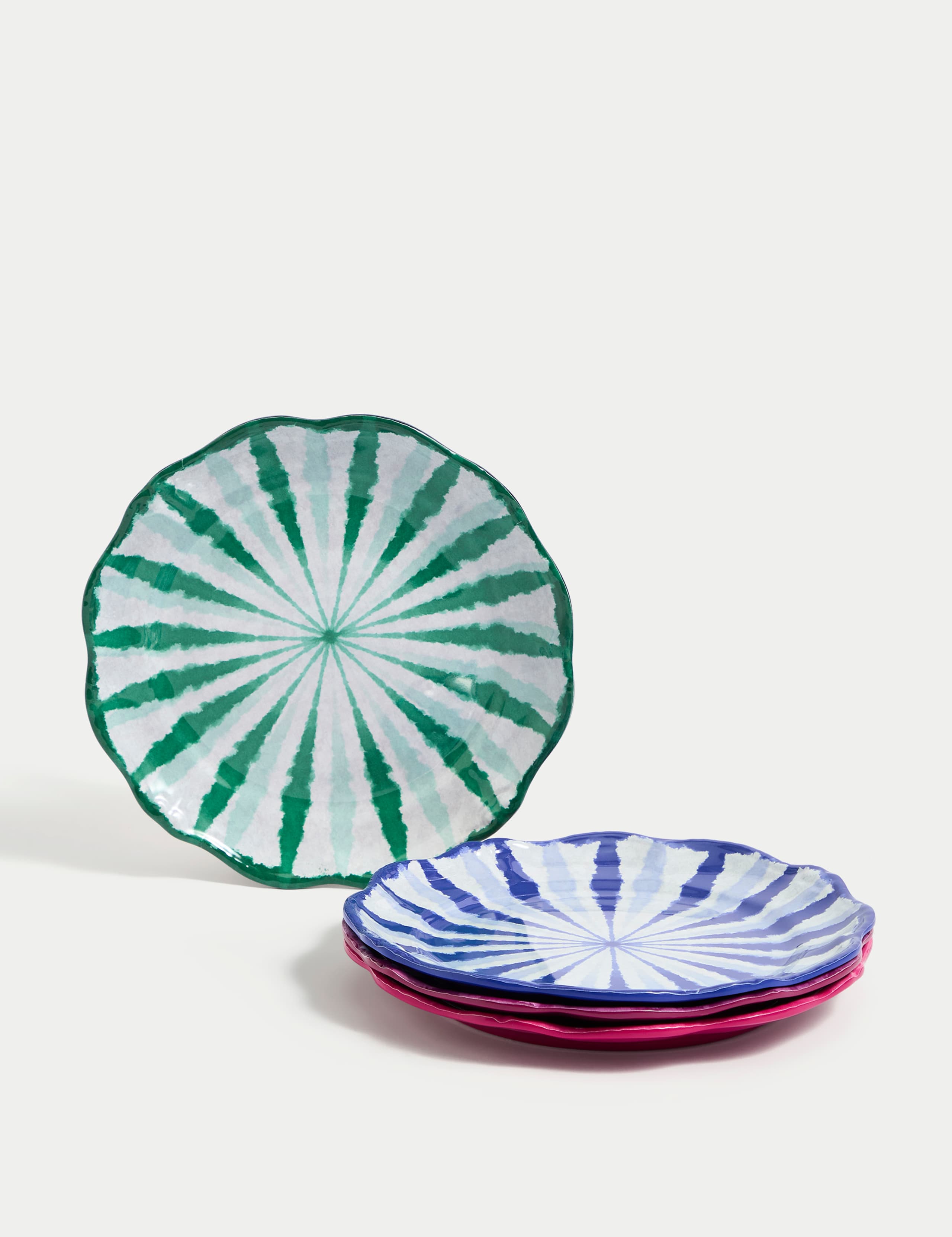 Set of 4 Ikat Brights Picnic Side Plates 6 of 6