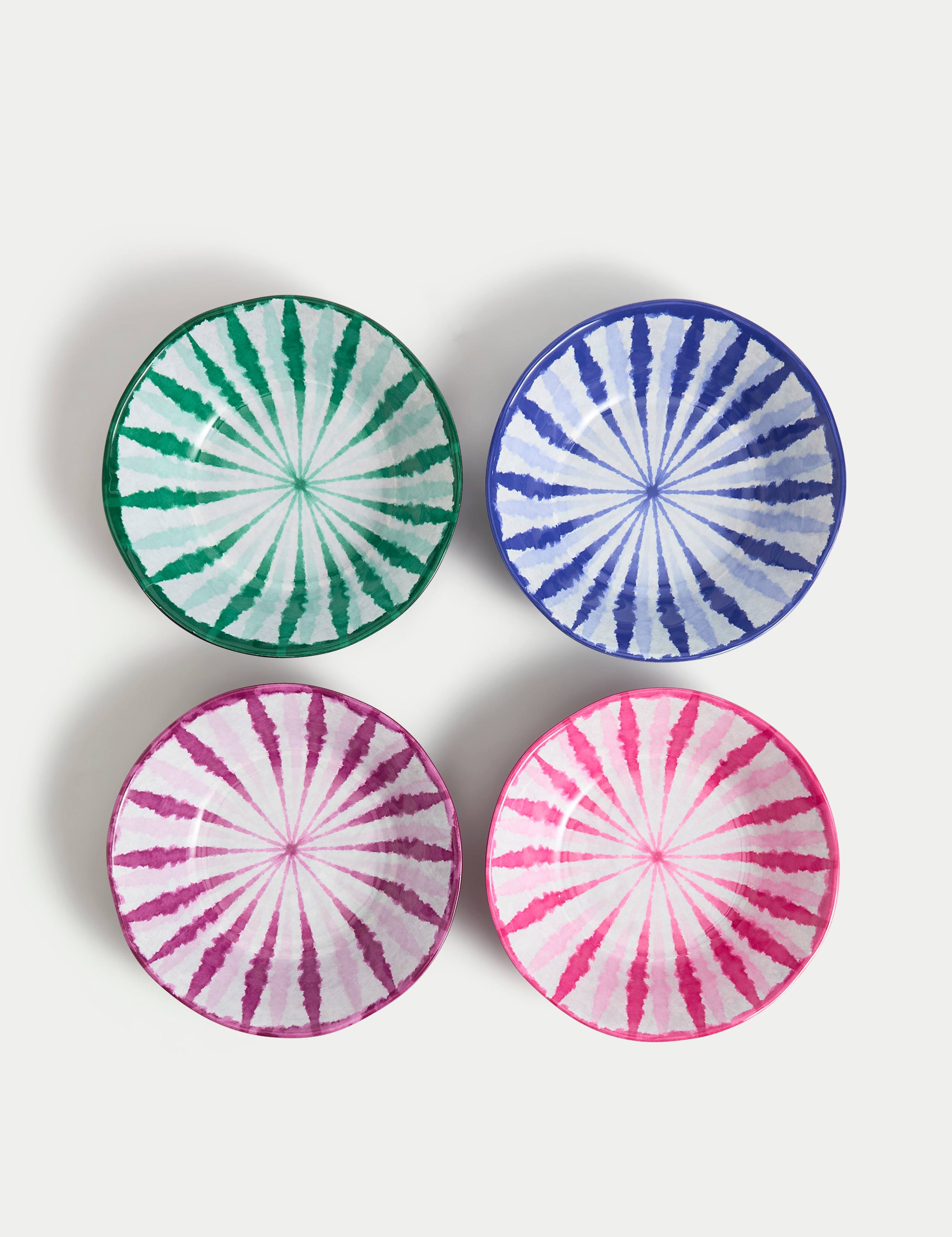 Set of 4 Ikat Brights Picnic Pasta Bowls 4 of 5