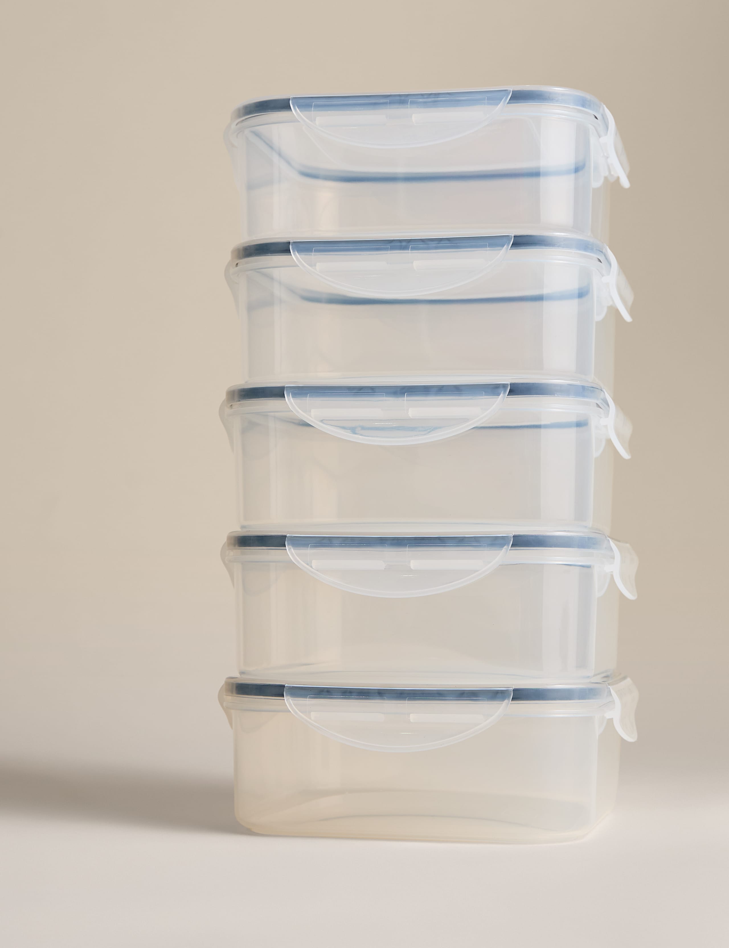 Set of 5 1.2L Square Clip Top Storage Boxes 4 of 4