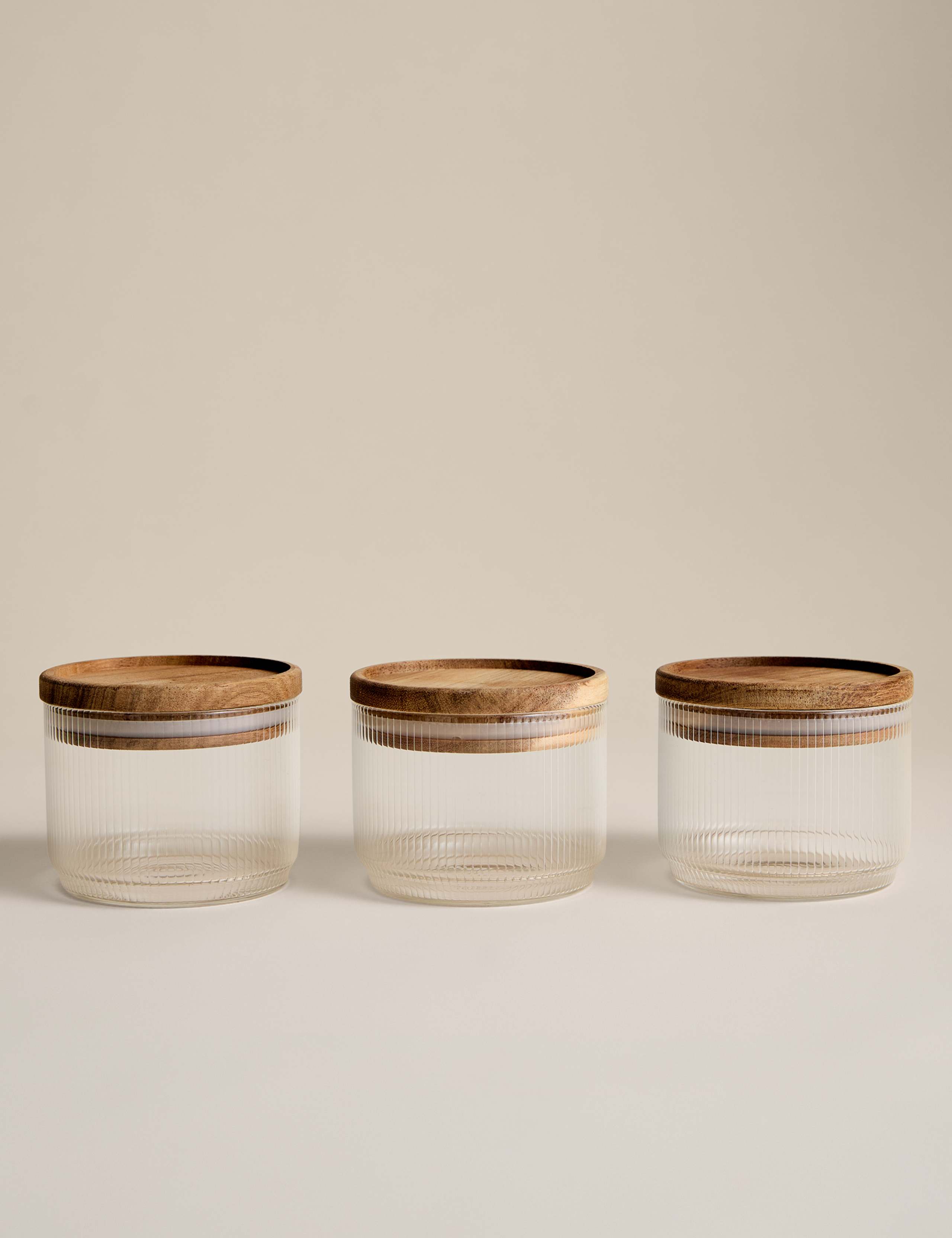 Set of 3 Small Stacking Glass Storage Jars 3 of 5