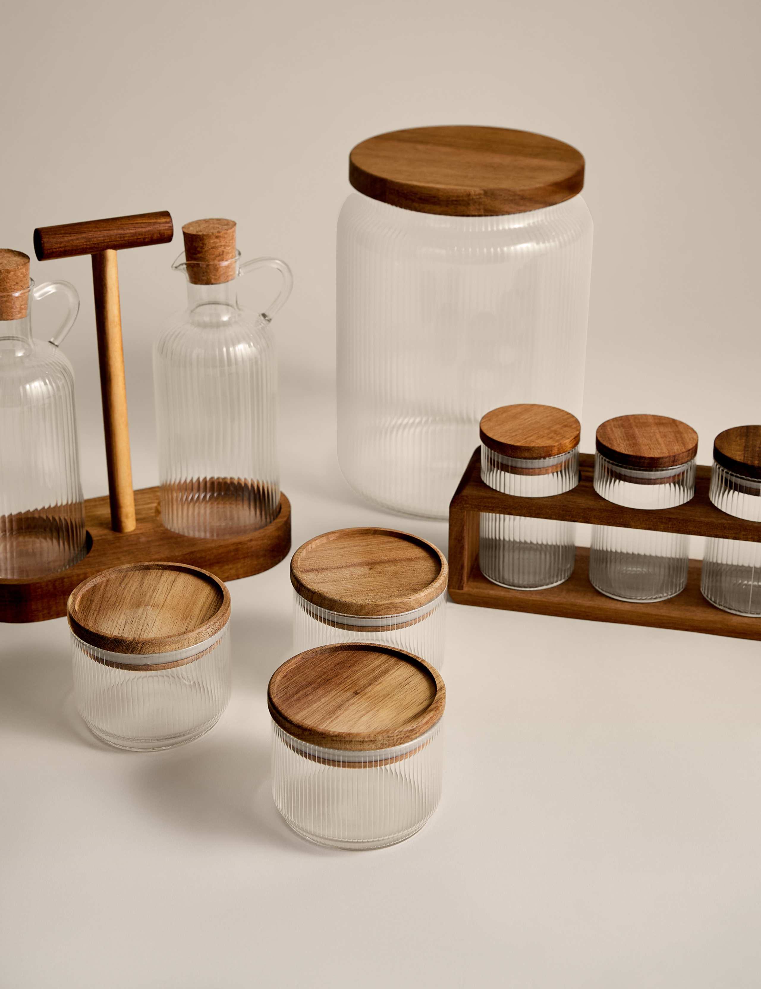 Set of 3 Small Stacking Glass Storage Jars 5 of 5