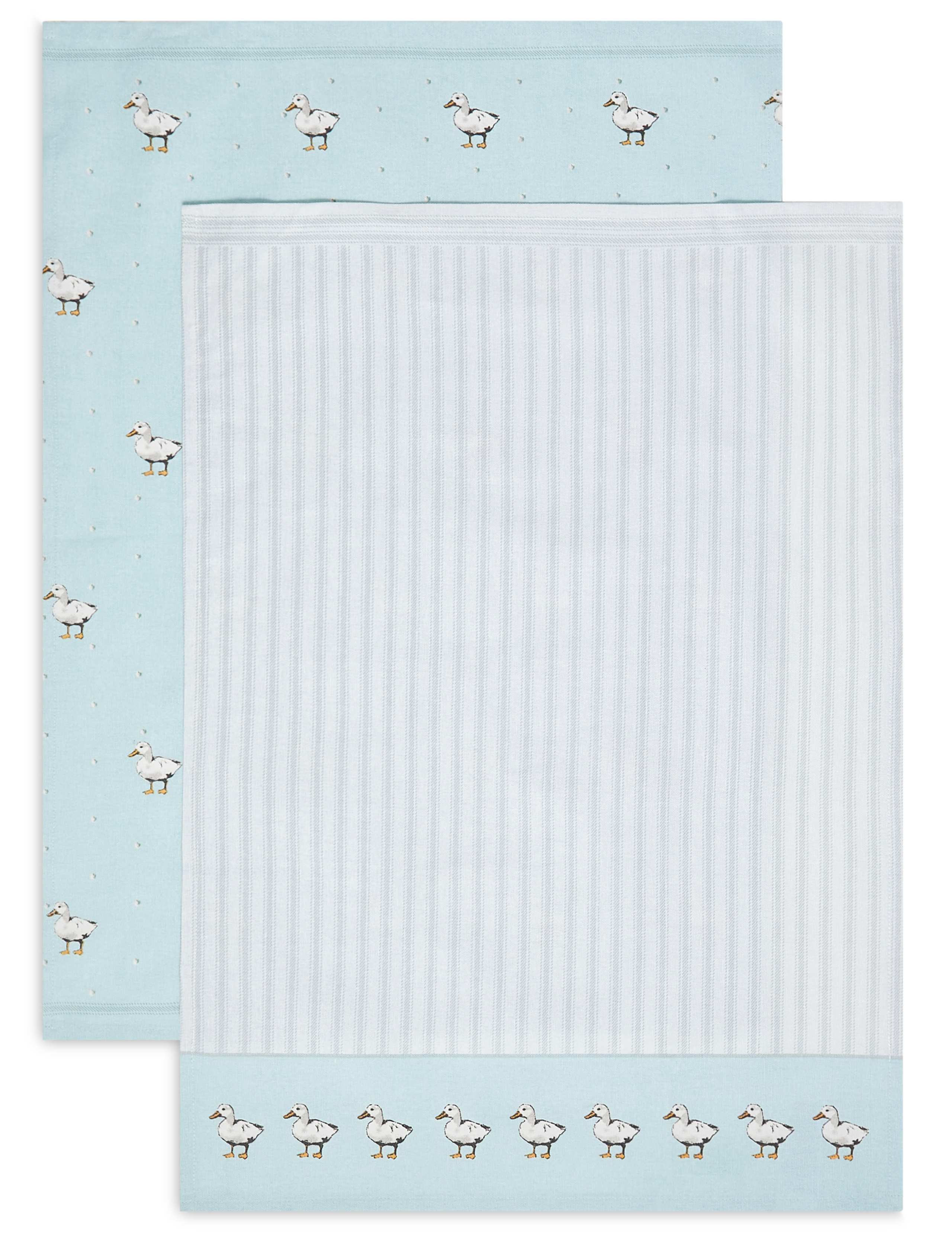 Set of 2 Core Print Duck Tea Towels 1 of 3